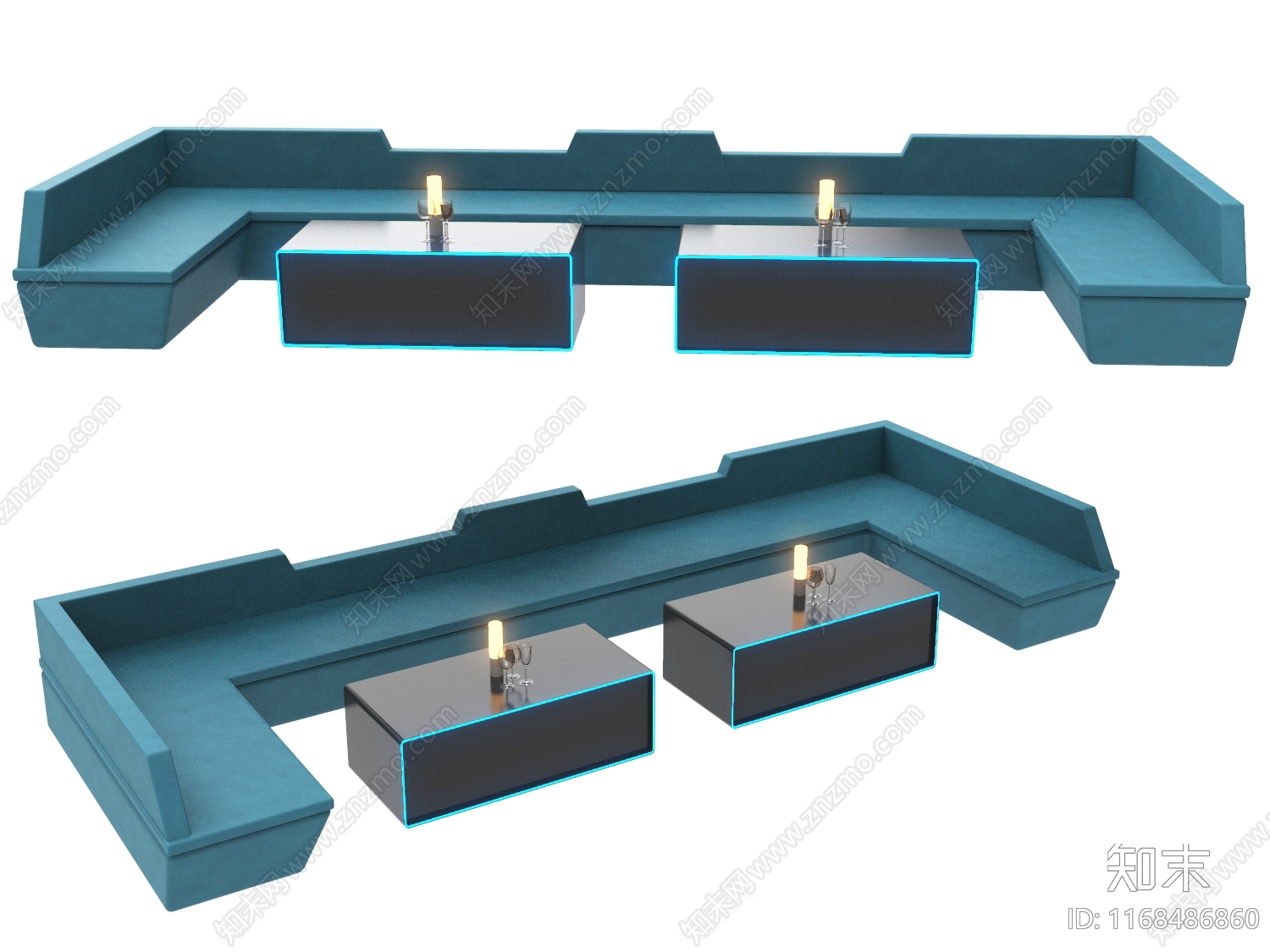 现代卡座沙发3D模型下载【ID:1168486860】