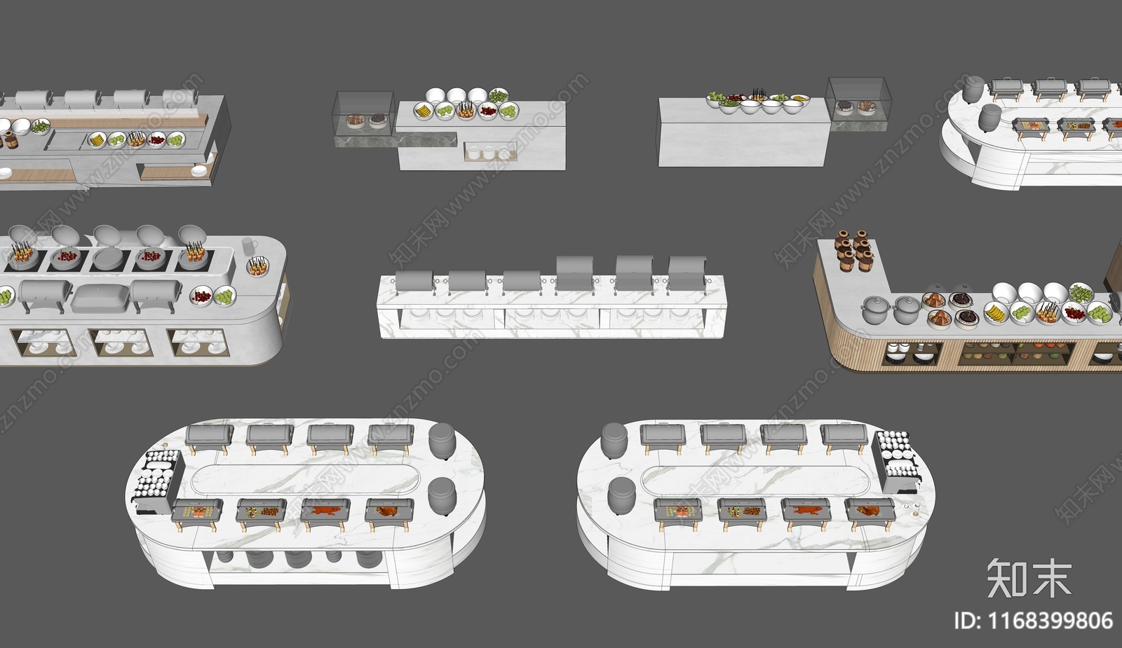 现代自助餐厅SU模型下载【ID:1168399806】
