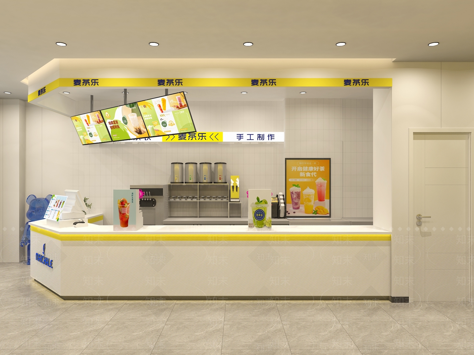 现代奶茶店3D模型下载【ID:1168401075】