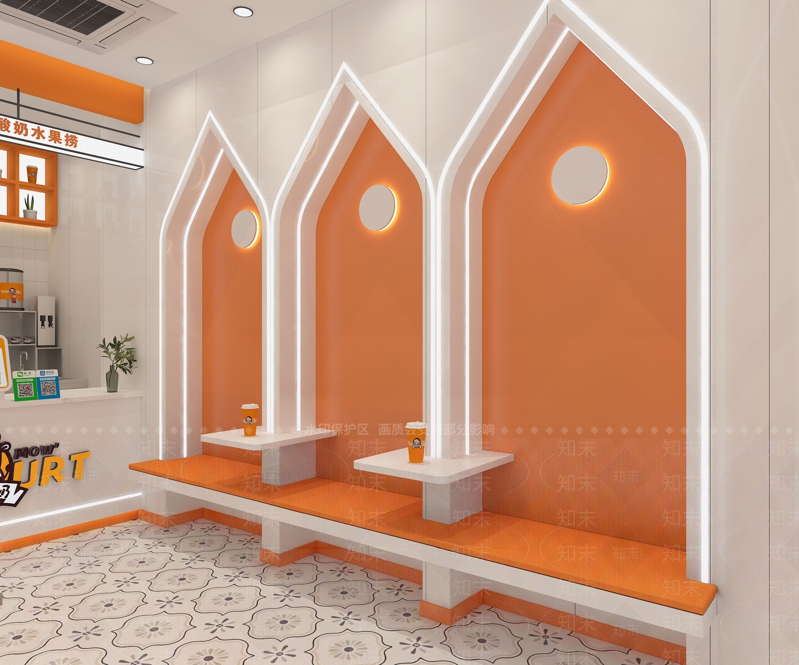 现代奶茶店3D模型下载【ID:1168401364】