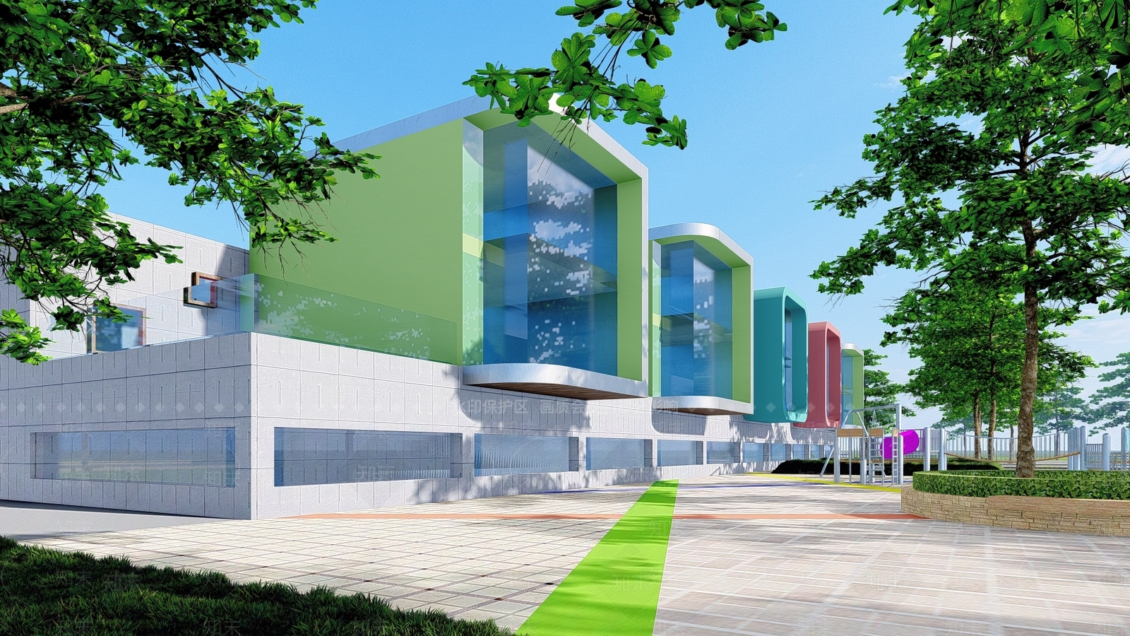 现代学校建筑SU模型下载【ID:1168401172】