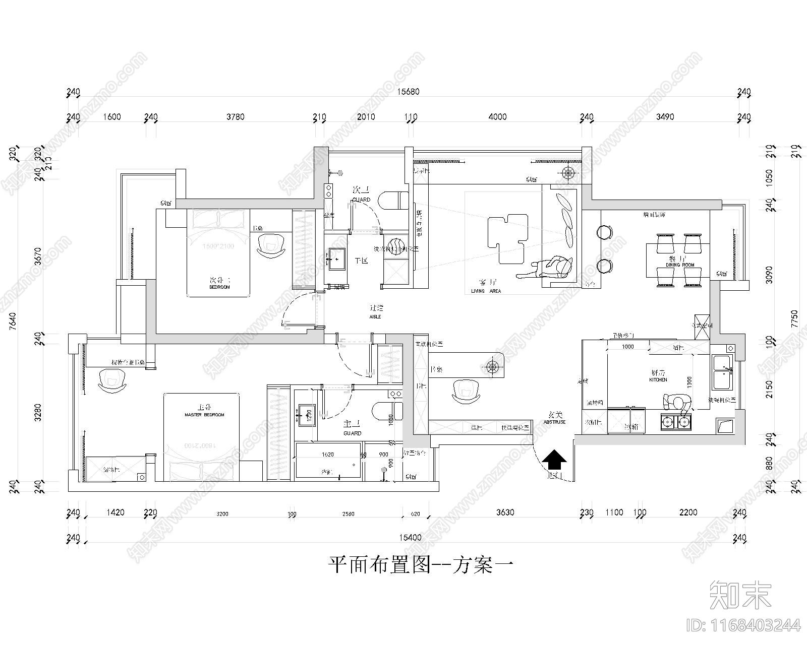 现代新中式住宅楼建筑cad施工图下载【ID:1168403244】