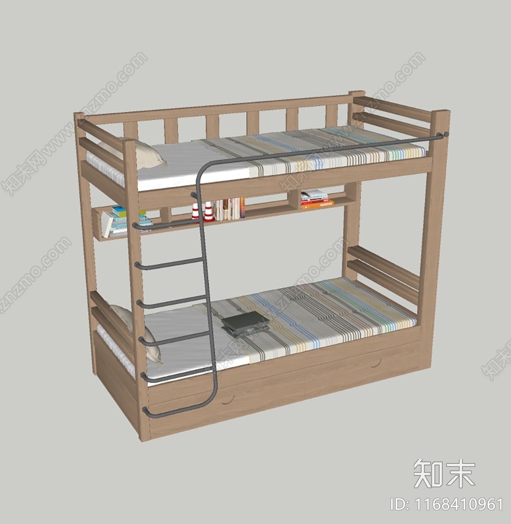 现代简约上下床SU模型下载【ID:1168410961】