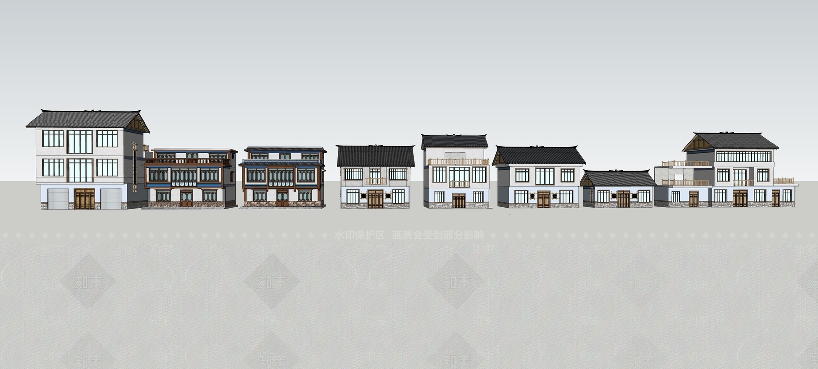 新中式中式其他农业建筑SU模型下载【ID:1168411383】