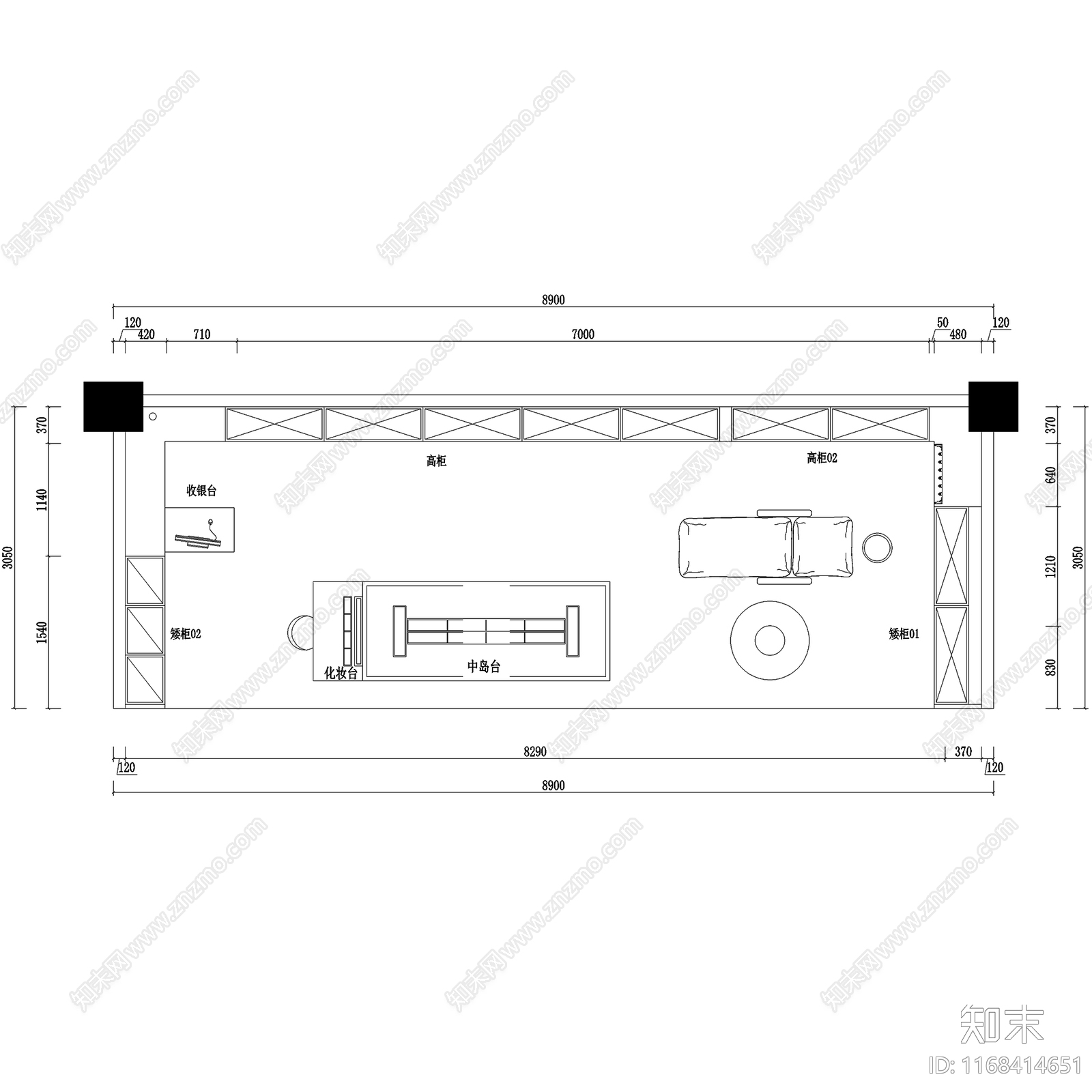 现代其他商业空间cad施工图下载【ID:1168414651】