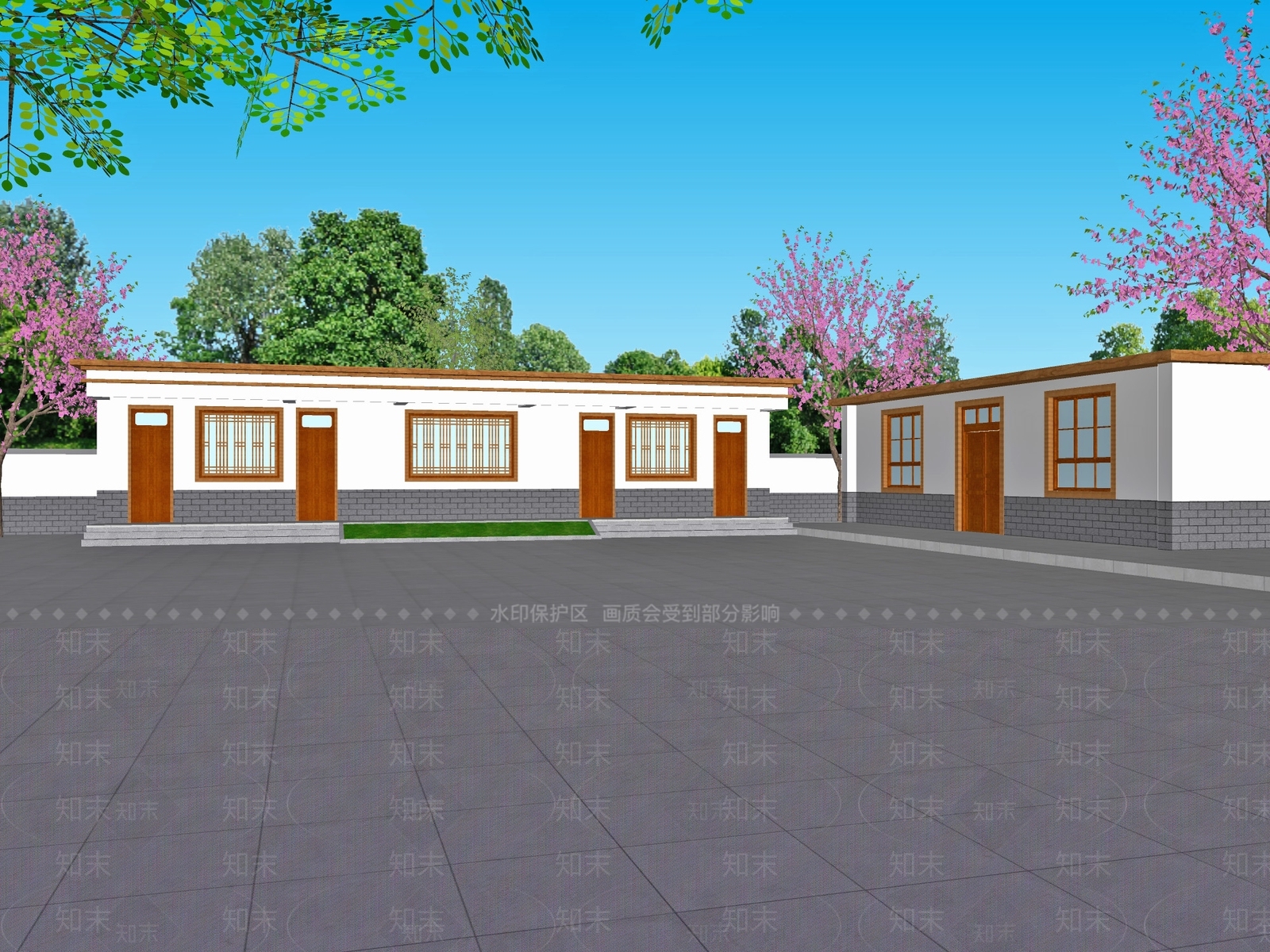 现代新中式乡村民房SU模型下载【ID:1168416230】