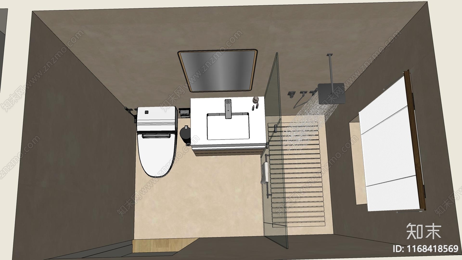 侘寂卫生间SU模型下载【ID:1168418569】