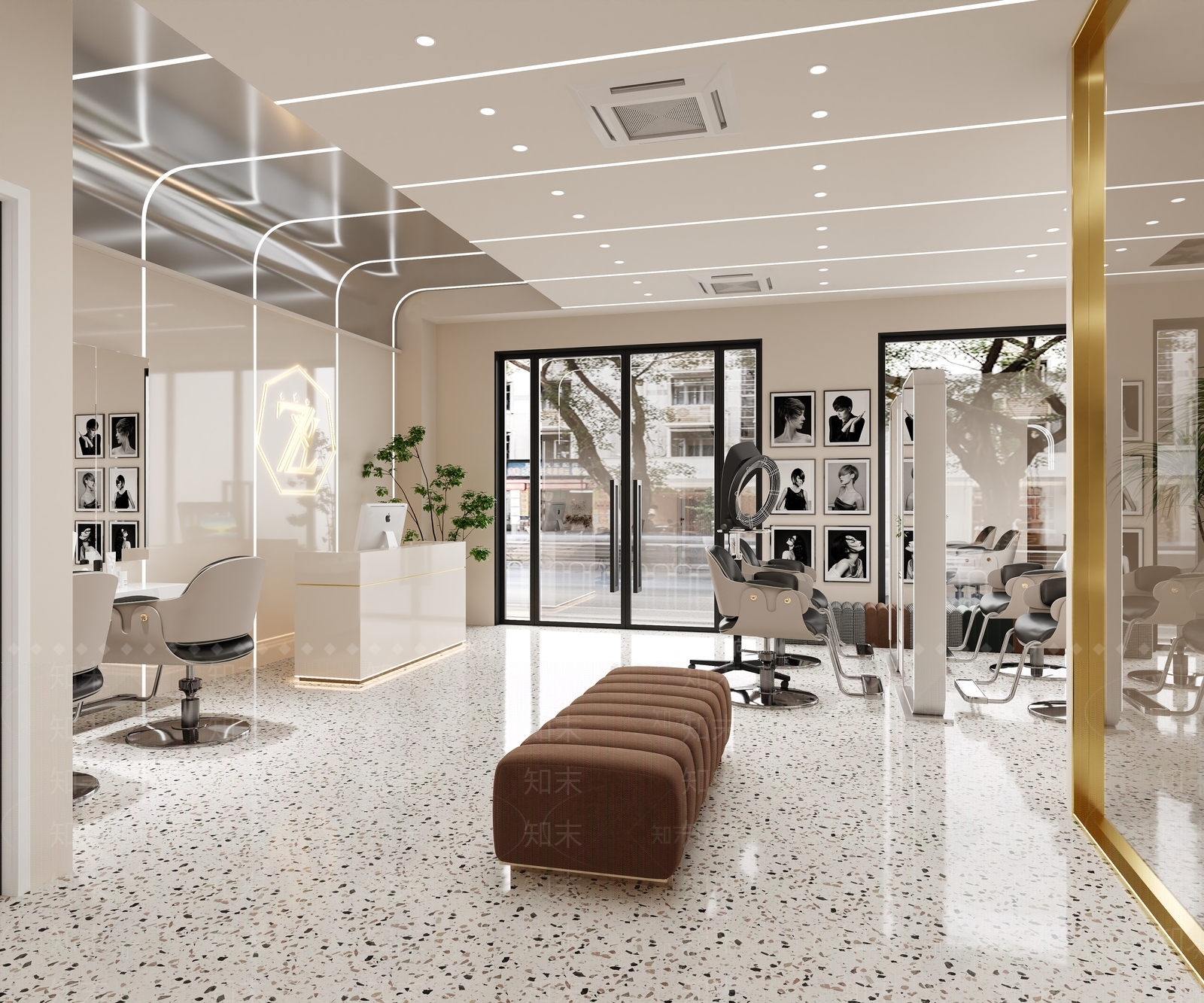 现代美发店3D模型下载【ID:1168420141】