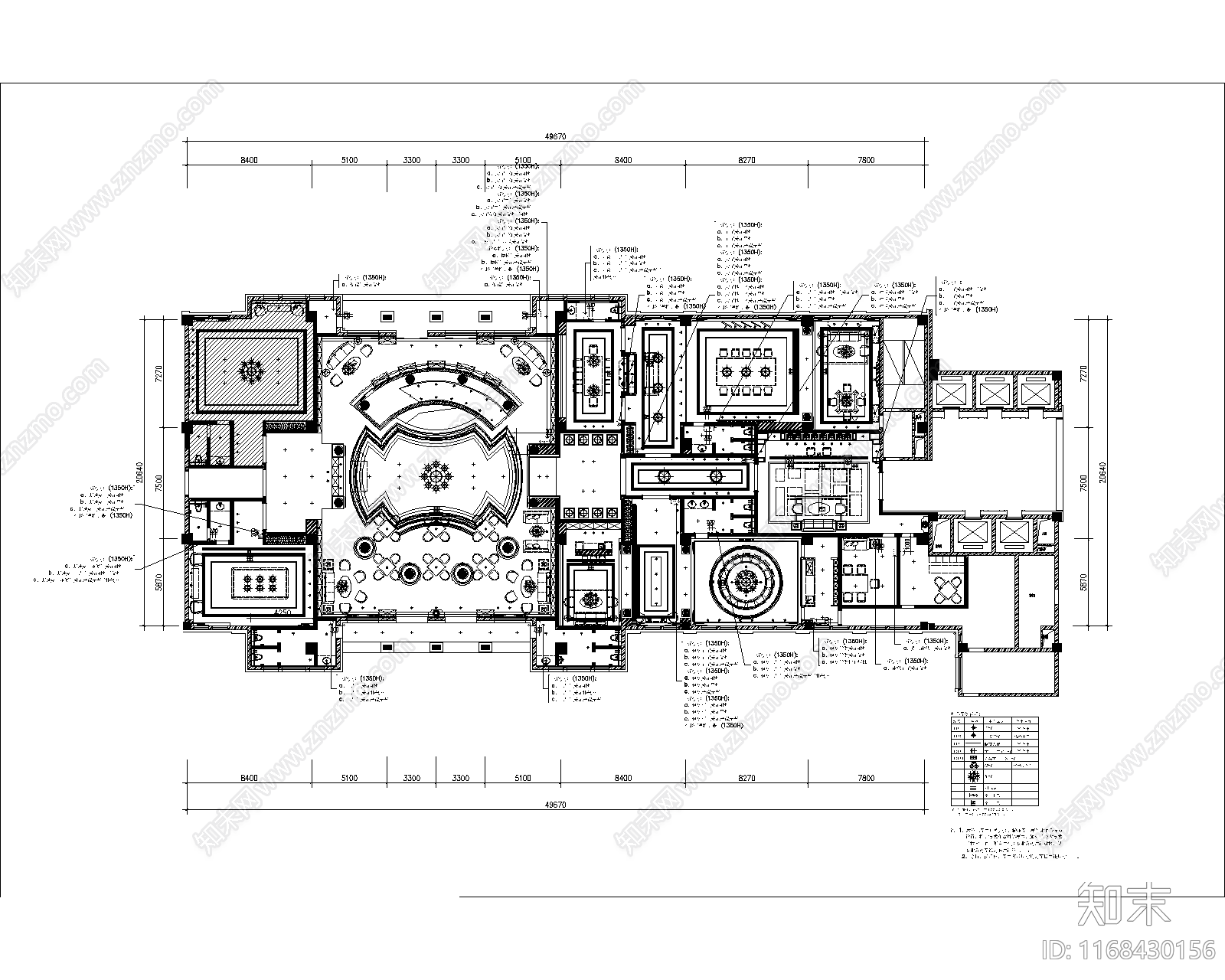 现代欧式中餐厅cad施工图下载【ID:1168430156】