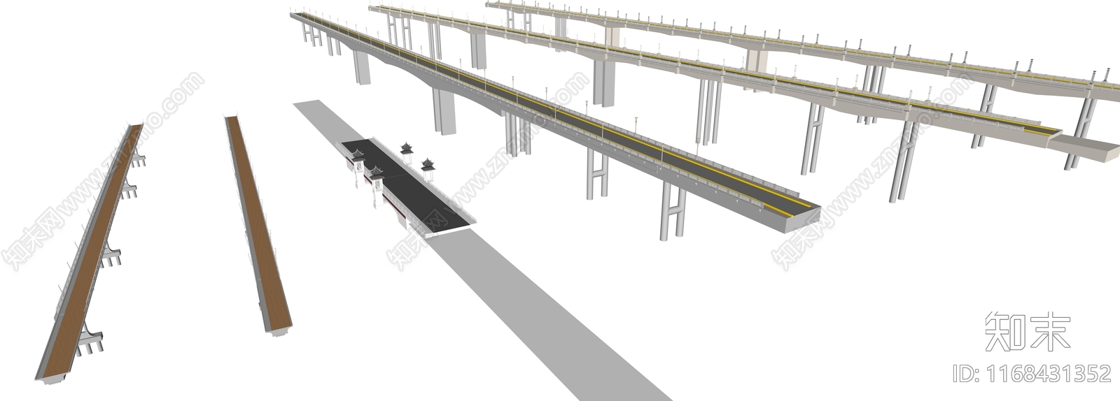 现代简约景观桥SU模型下载【ID:1168431352】