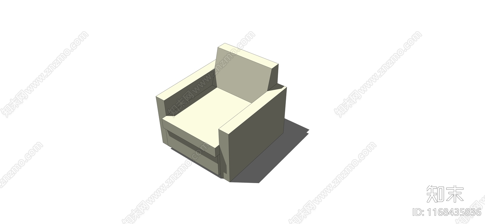 新中式单人沙发SU模型下载【ID:1168435836】