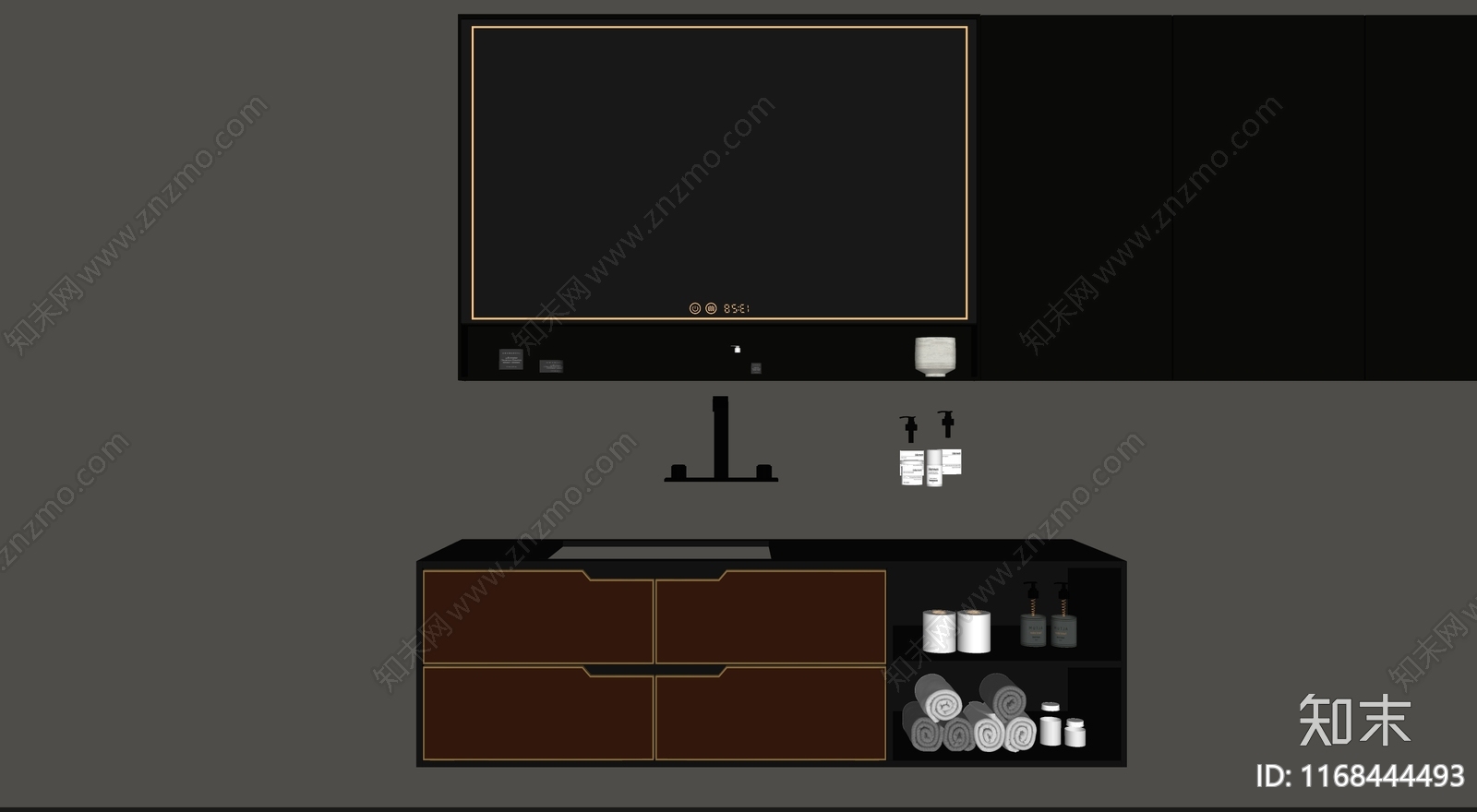 现代浴室柜SU模型下载【ID:1168444493】