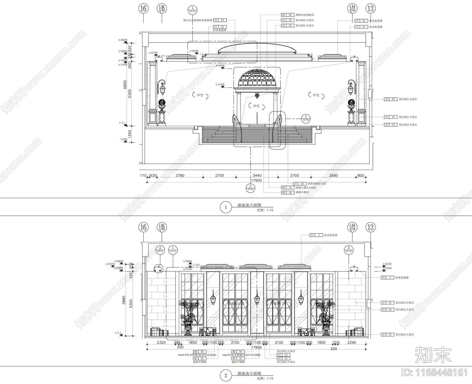 现代其他休闲娱乐空间cad施工图下载【ID:1168448161】