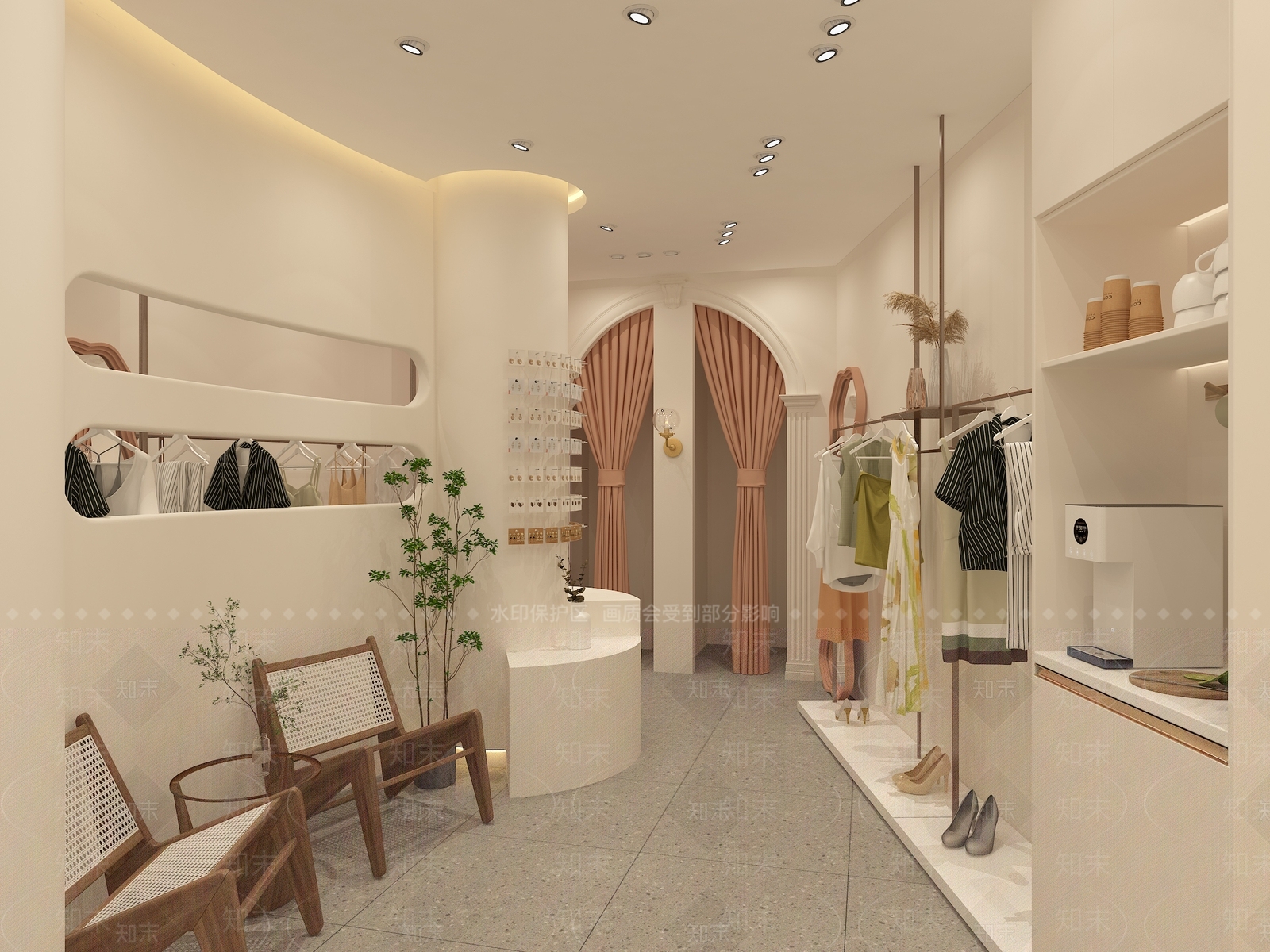 现代法式服装店3D模型下载【ID:1168475003】