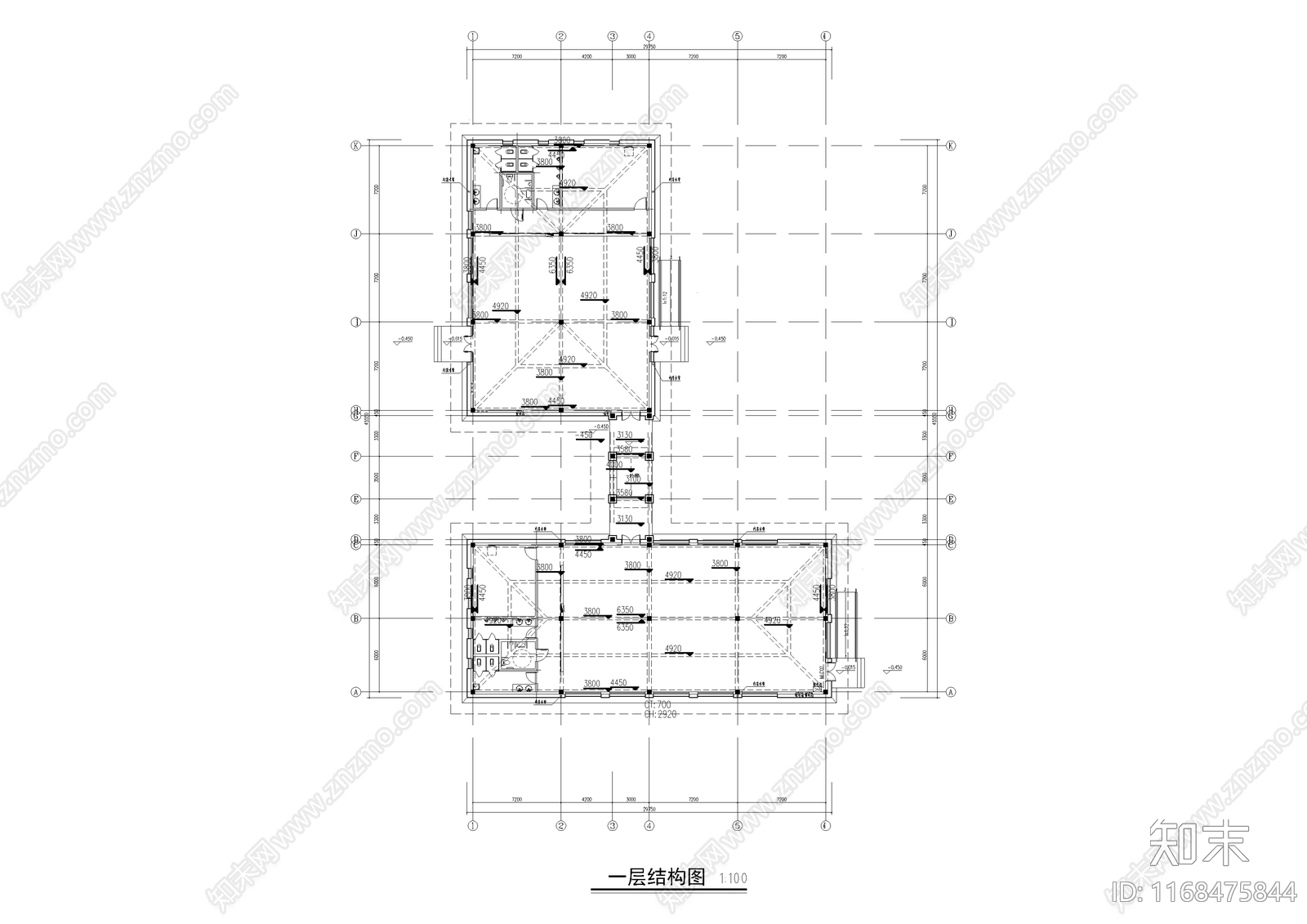 民宿建筑cad施工图下载【ID:1168475844】