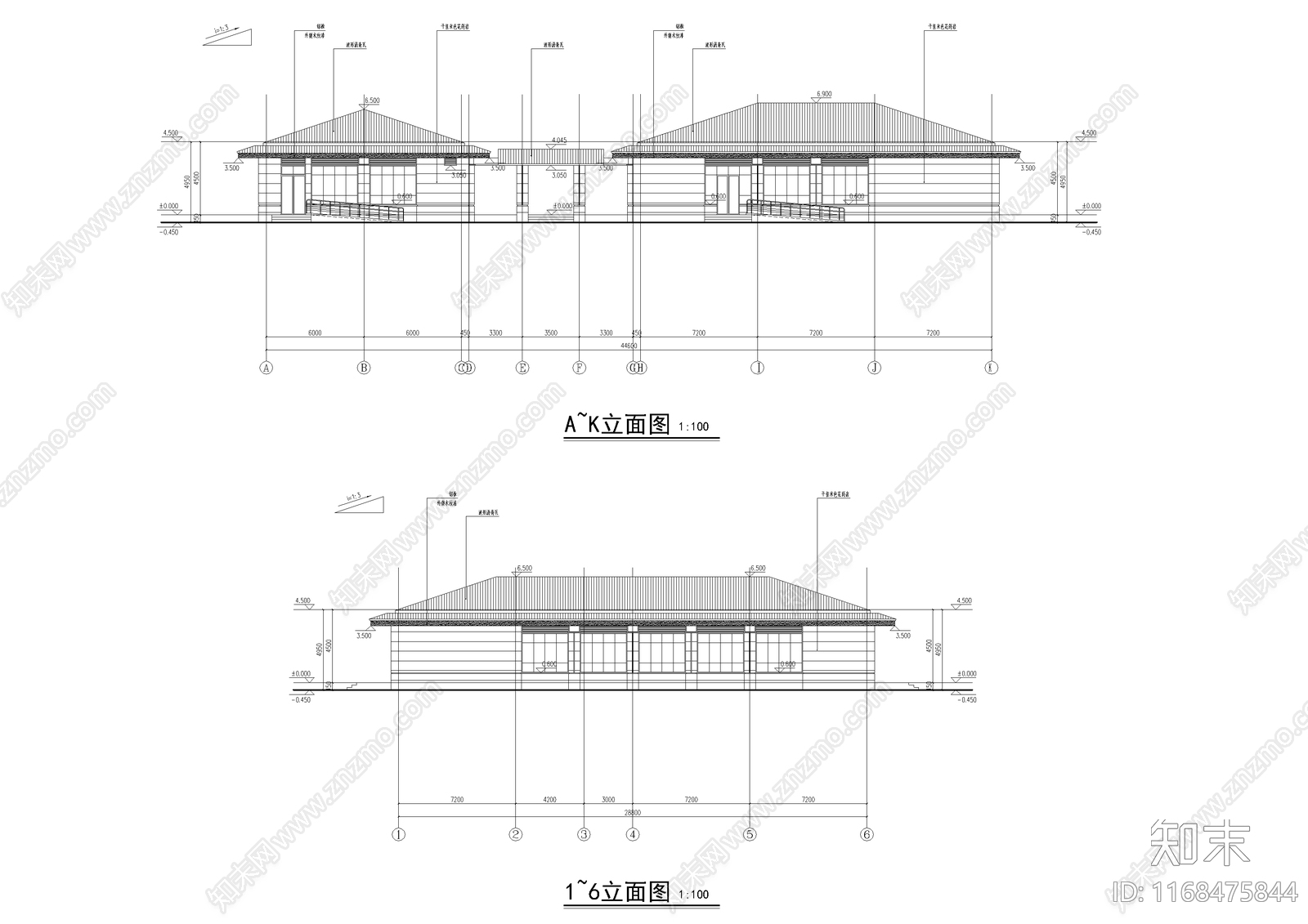 民宿建筑cad施工图下载【ID:1168475844】