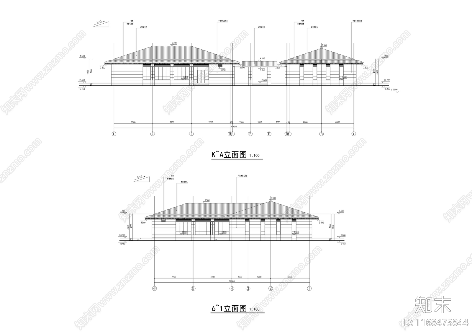 民宿建筑cad施工图下载【ID:1168475844】