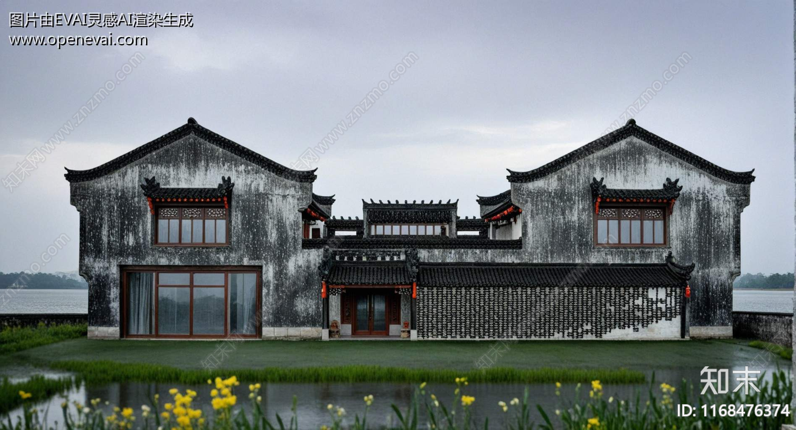 新中式中式古建筑SU模型下载【ID:1168476374】