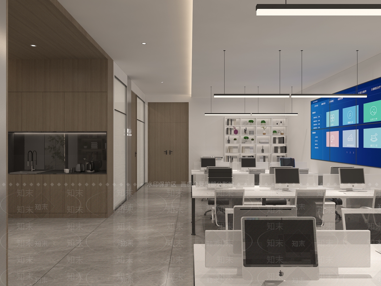 现代办公大厅3D模型下载【ID:1168478653】