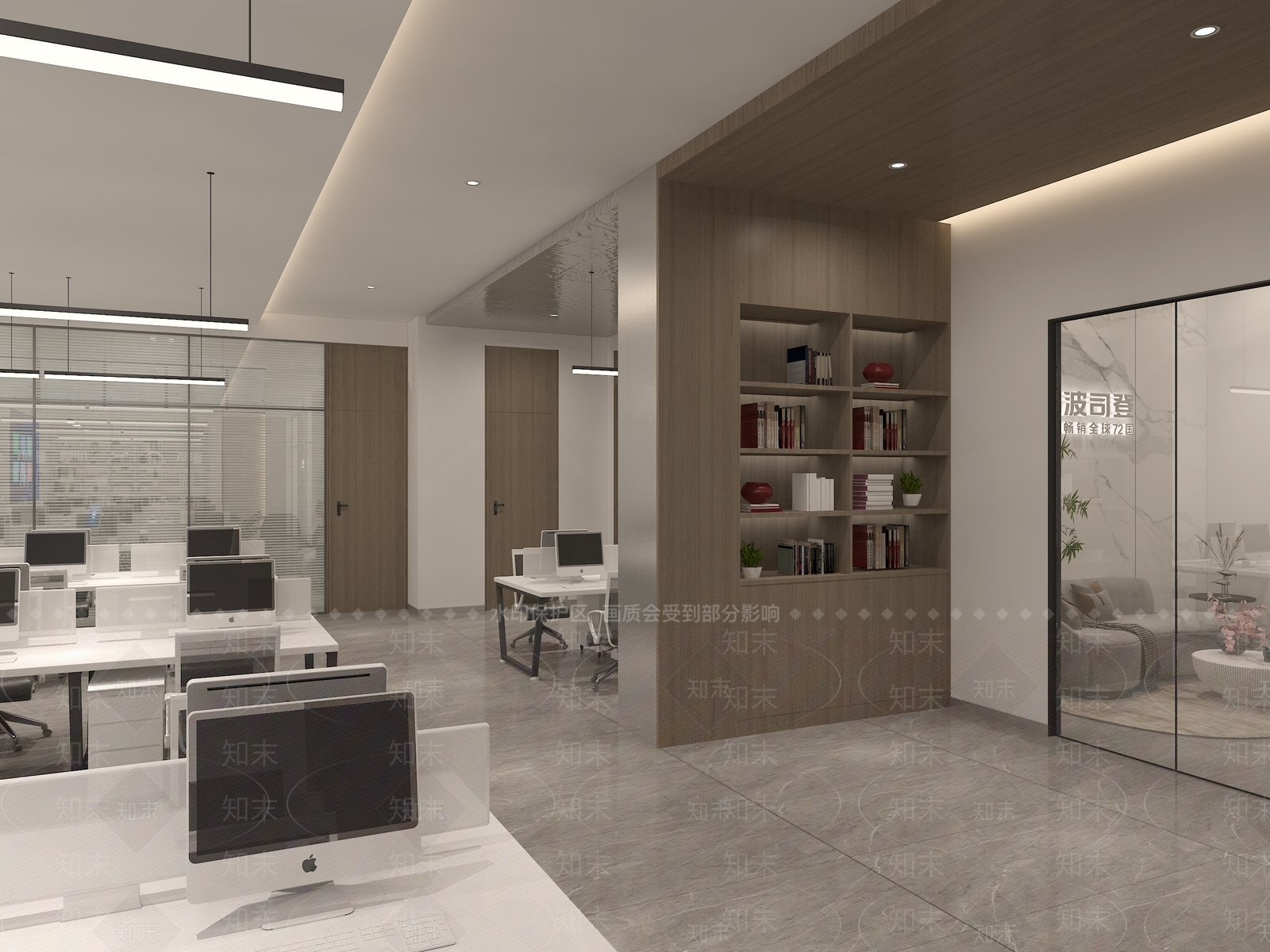 现代办公大厅3D模型下载【ID:1168478653】