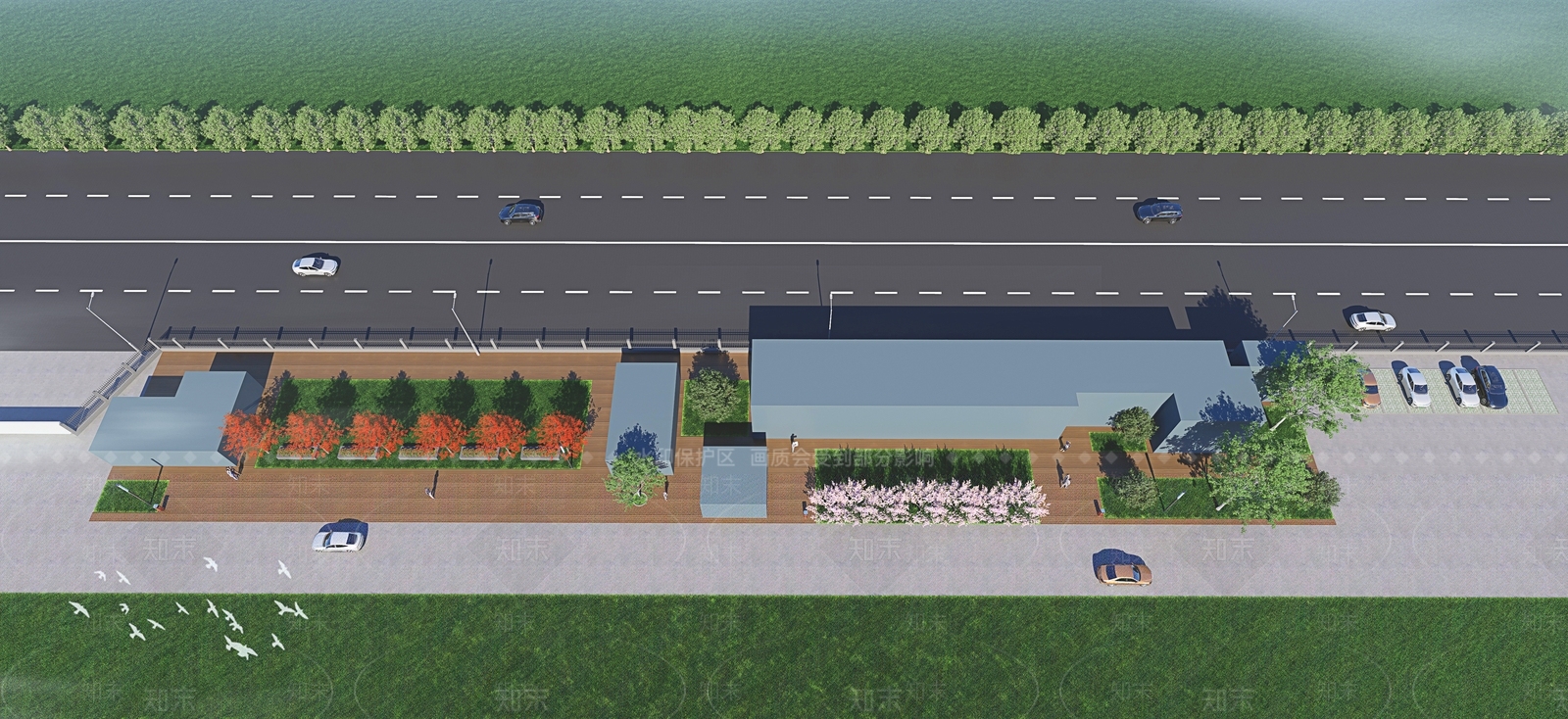 现代办公景观SU模型下载【ID:1168478453】
