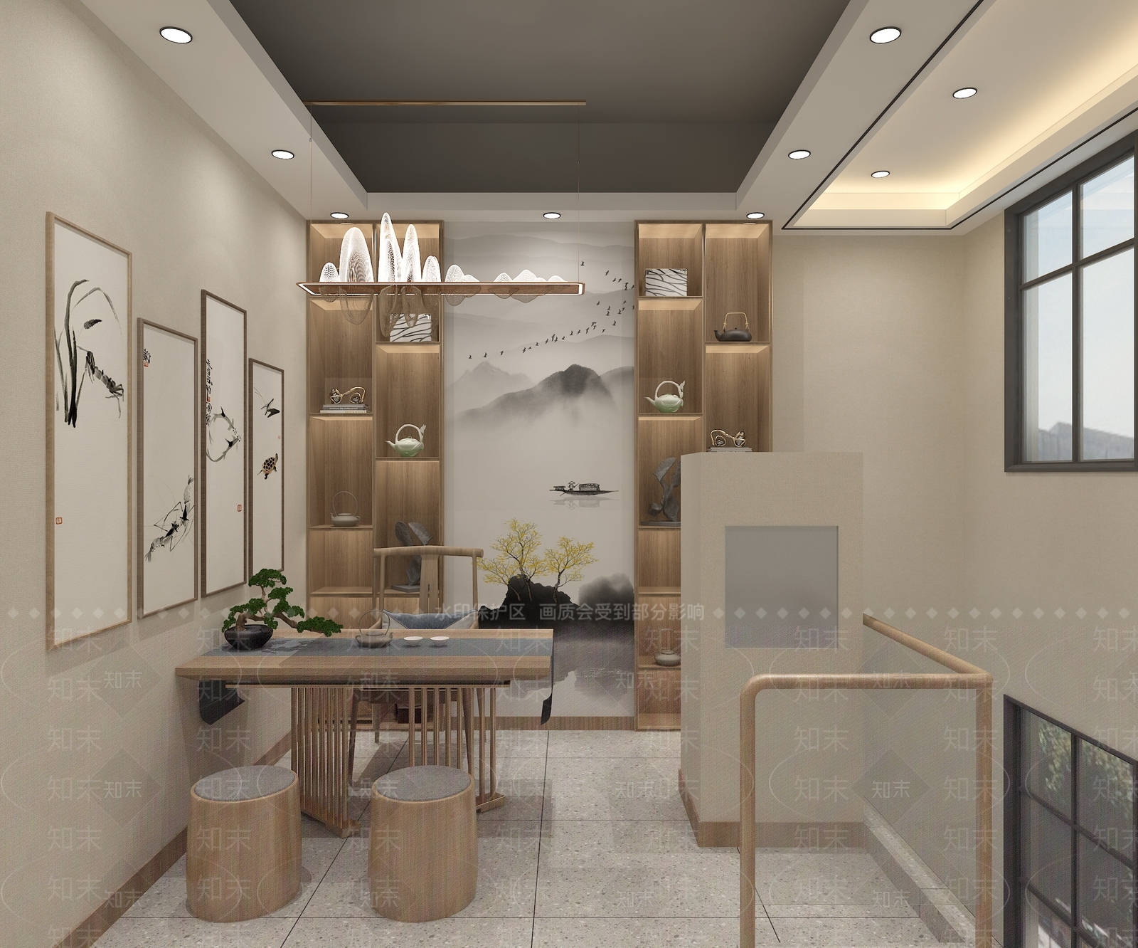 新中式现代中餐厅3D模型下载【ID:1168479858】