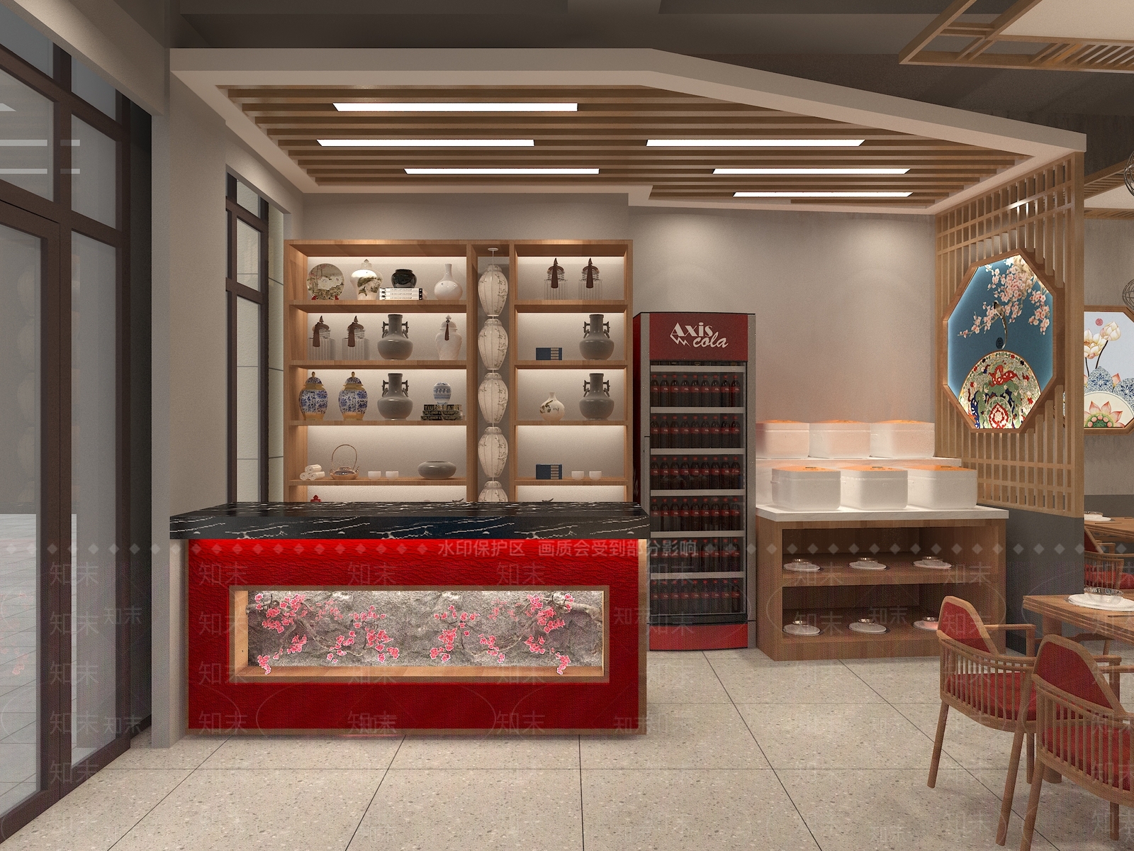新中式中式中餐厅3D模型下载【ID:1168484011】