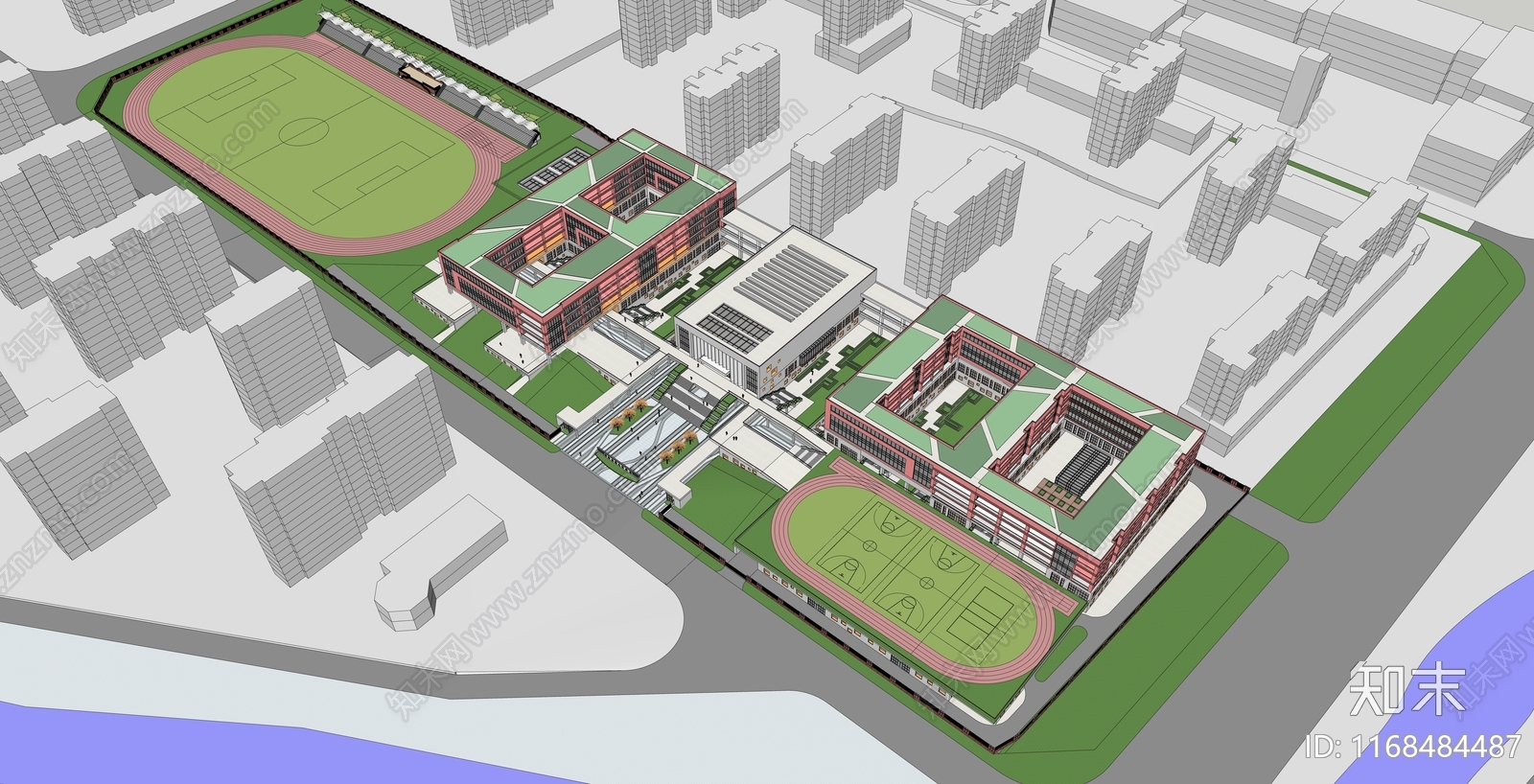 现代学校建筑SU模型下载【ID:1168484487】