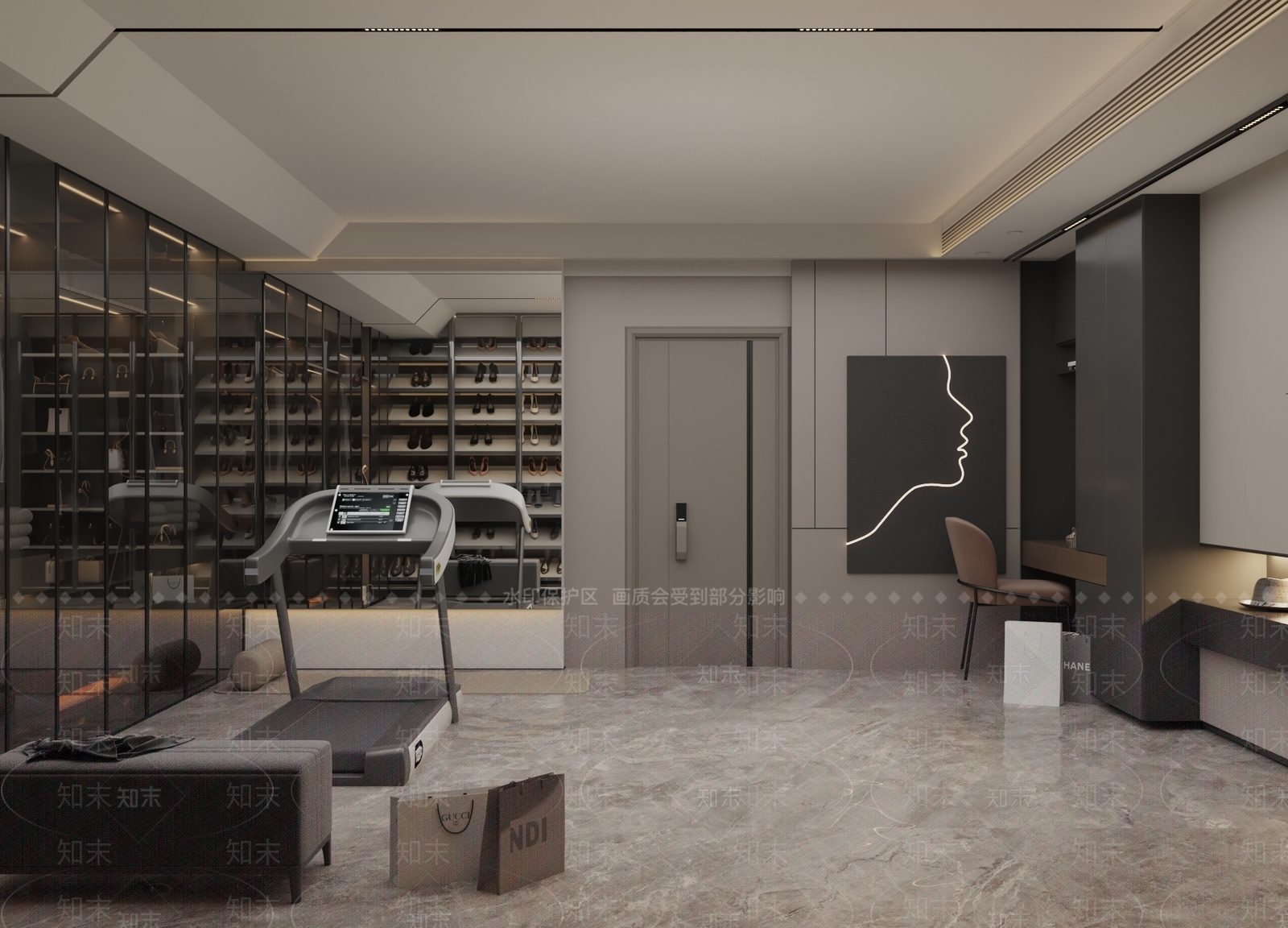 现代轻奢健身房3D模型下载【ID:1168487061】