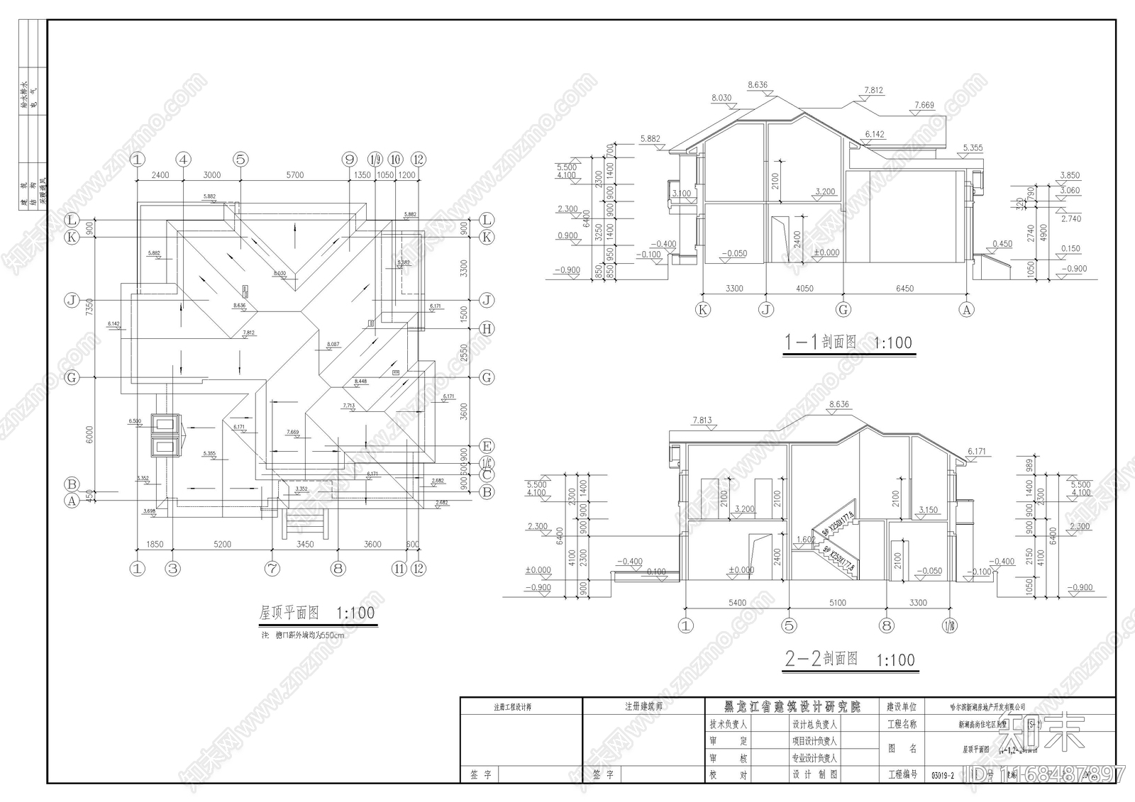 欧式别墅建筑cad施工图下载【ID:1168487897】