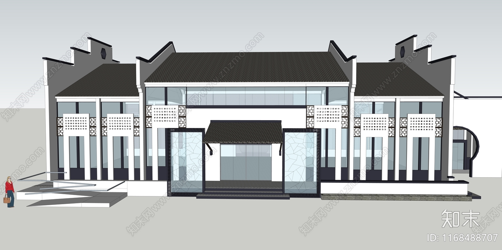 现代风格建筑SU模型下载【ID:1168488707】