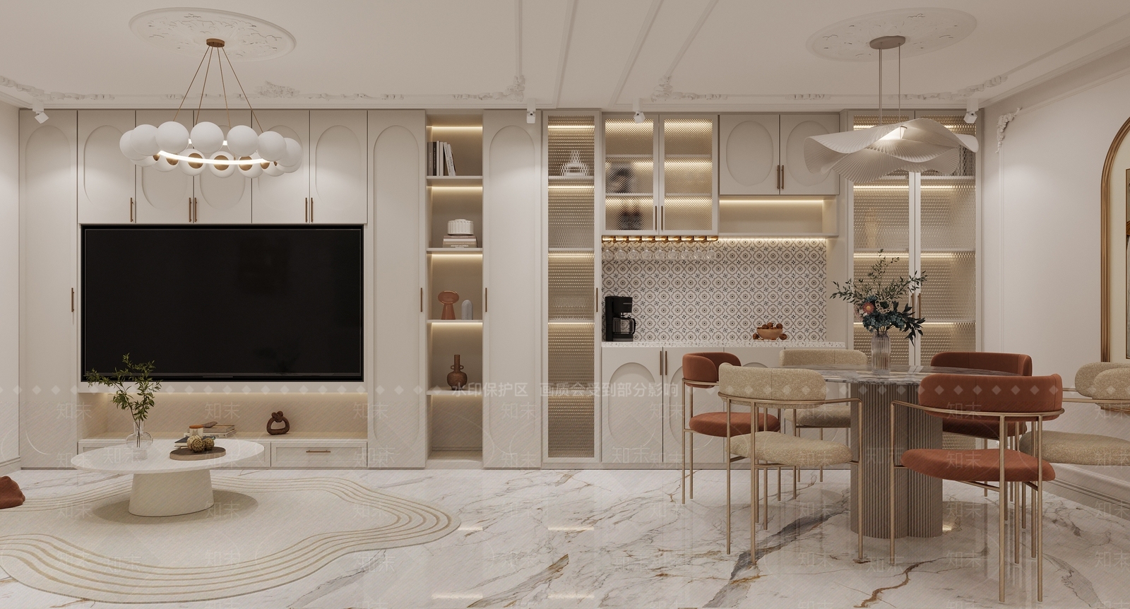 法式茶室3D模型下载【ID:1214693764】