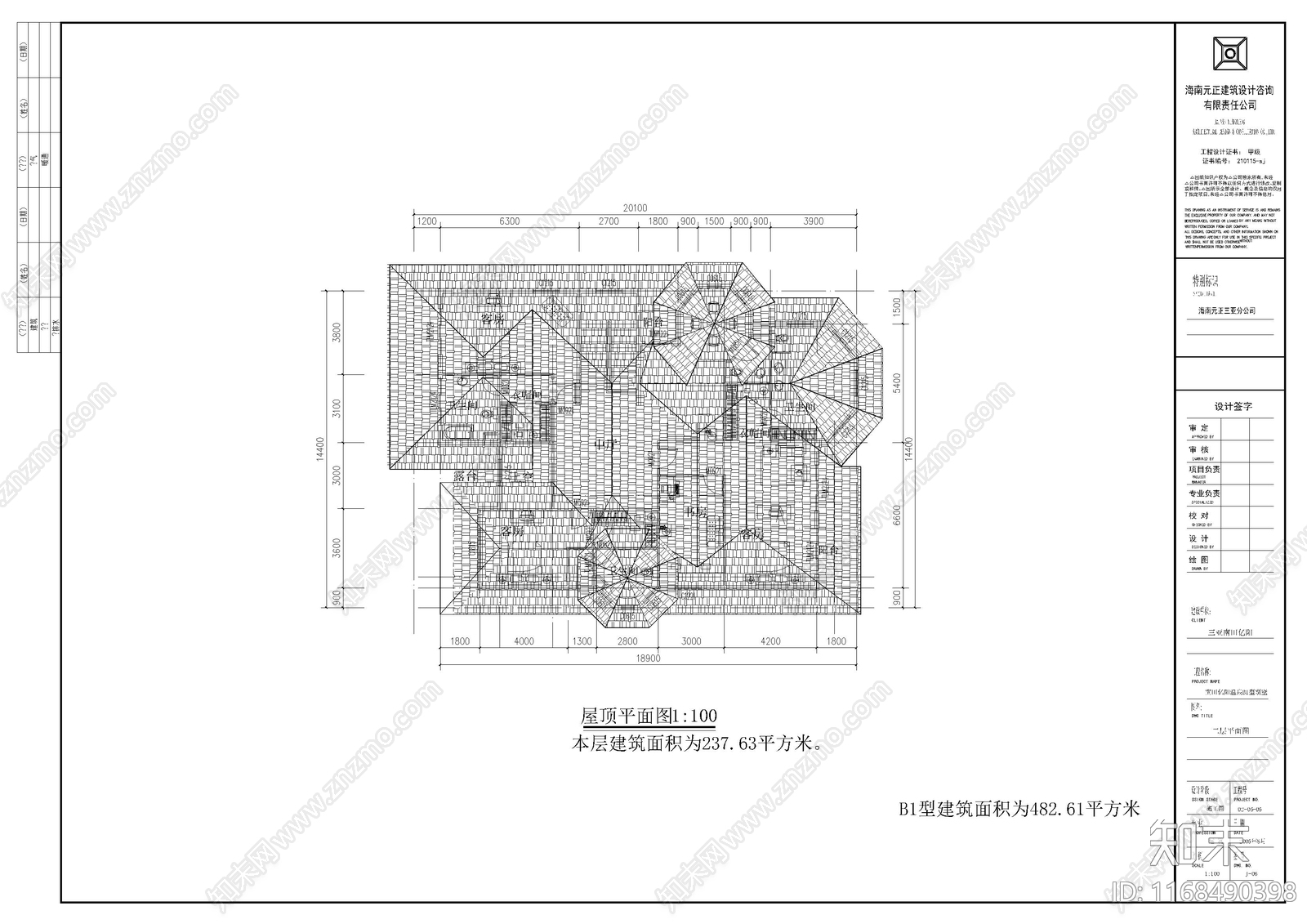 欧式别墅建筑cad施工图下载【ID:1168490398】