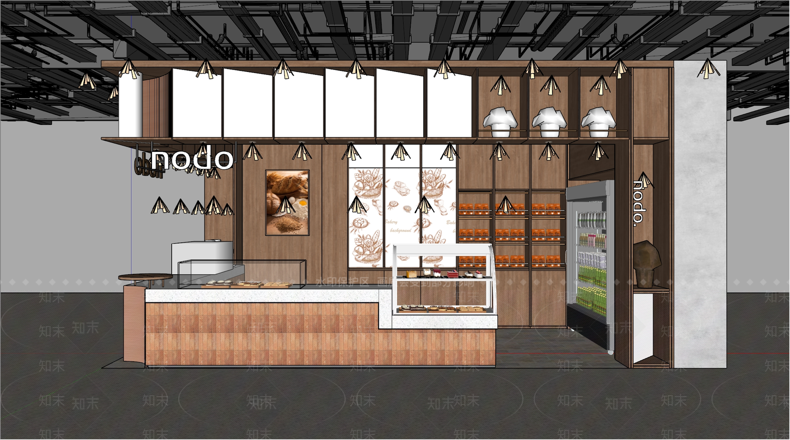 现代甜品面包店SU模型下载【ID:1168492486】