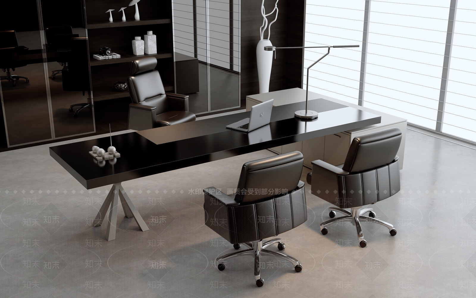 现代办公桌椅3D模型下载【ID:1168495456】
