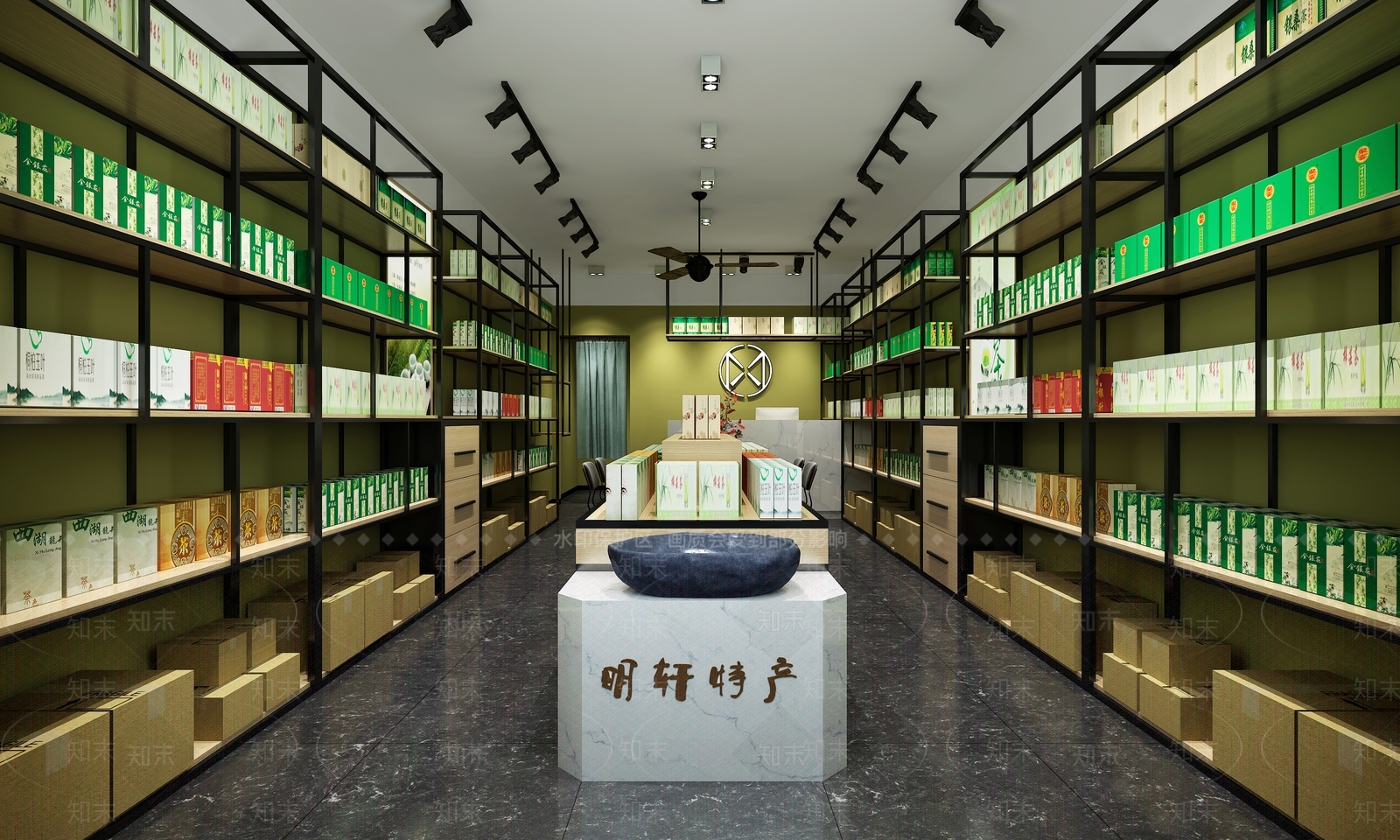 现代工业茶叶店3D模型下载【ID:1168494747】
