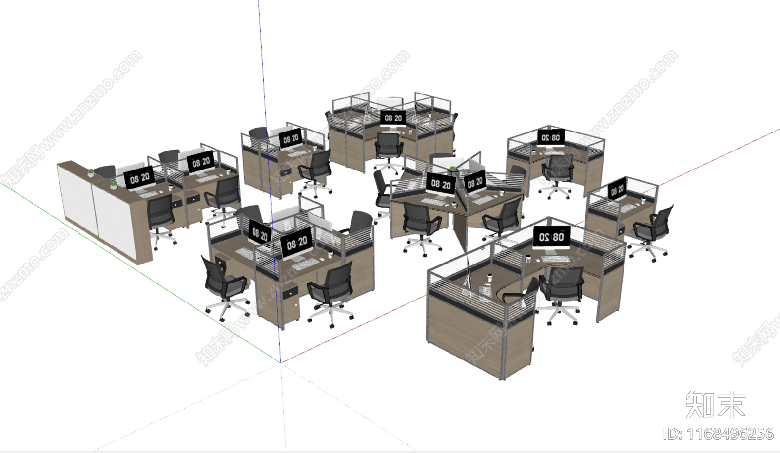 现代办公大堂SU模型下载【ID:1168496256】