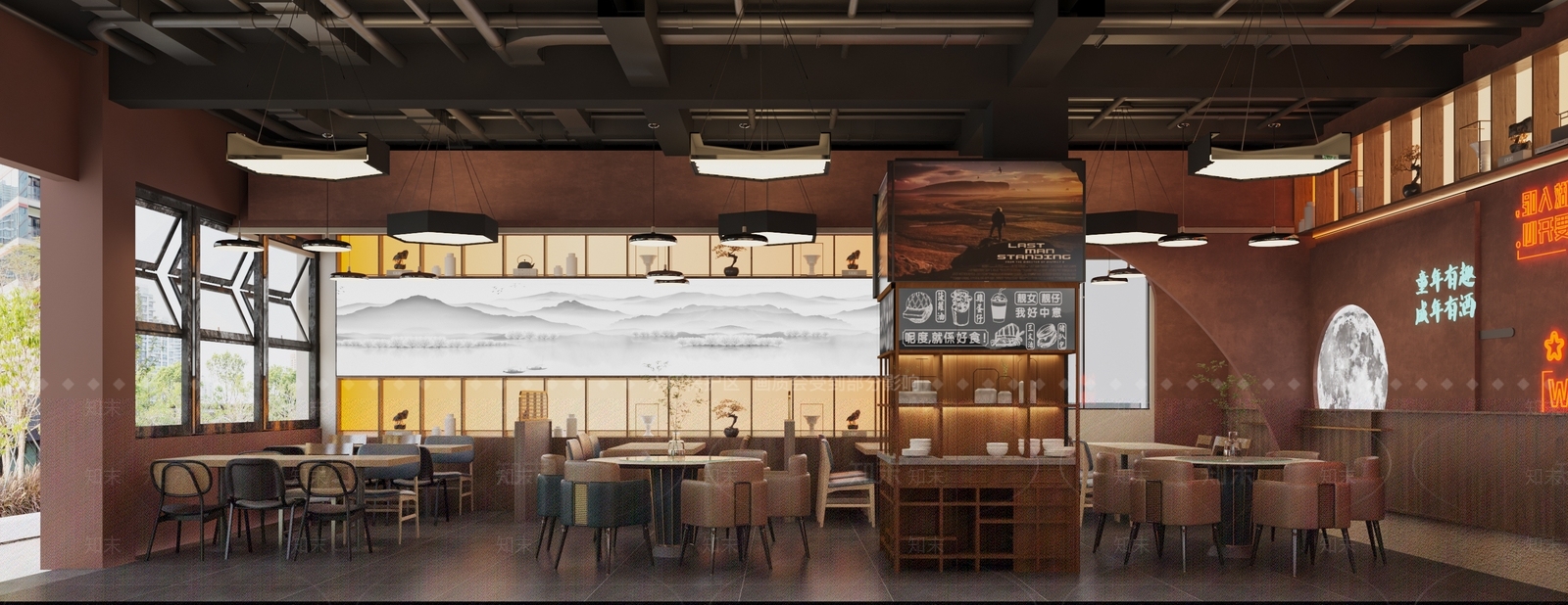工业咖啡厅3D模型下载【ID:1214693985】