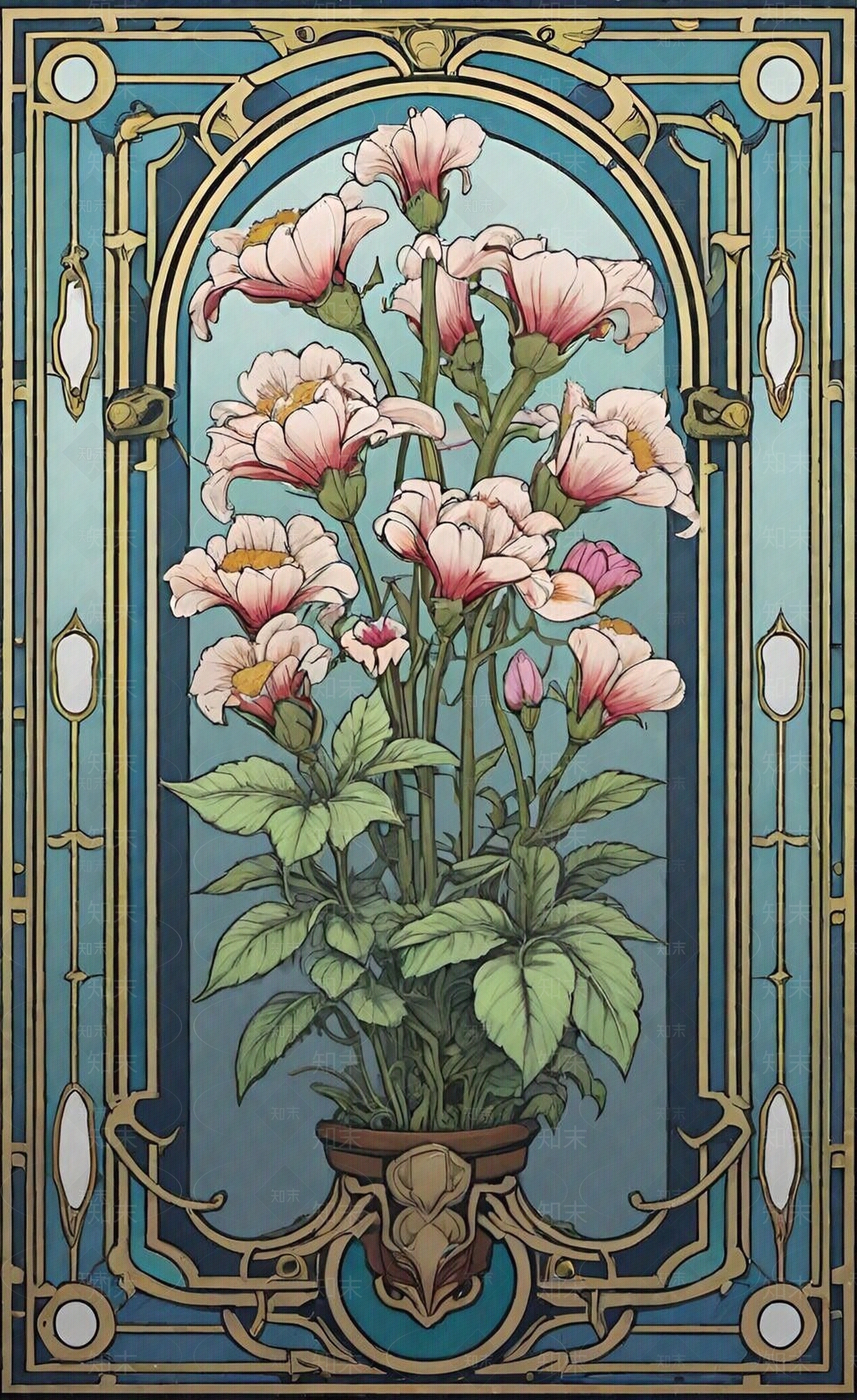 法式复古花纹玻璃贴图下载【ID:1168498279】