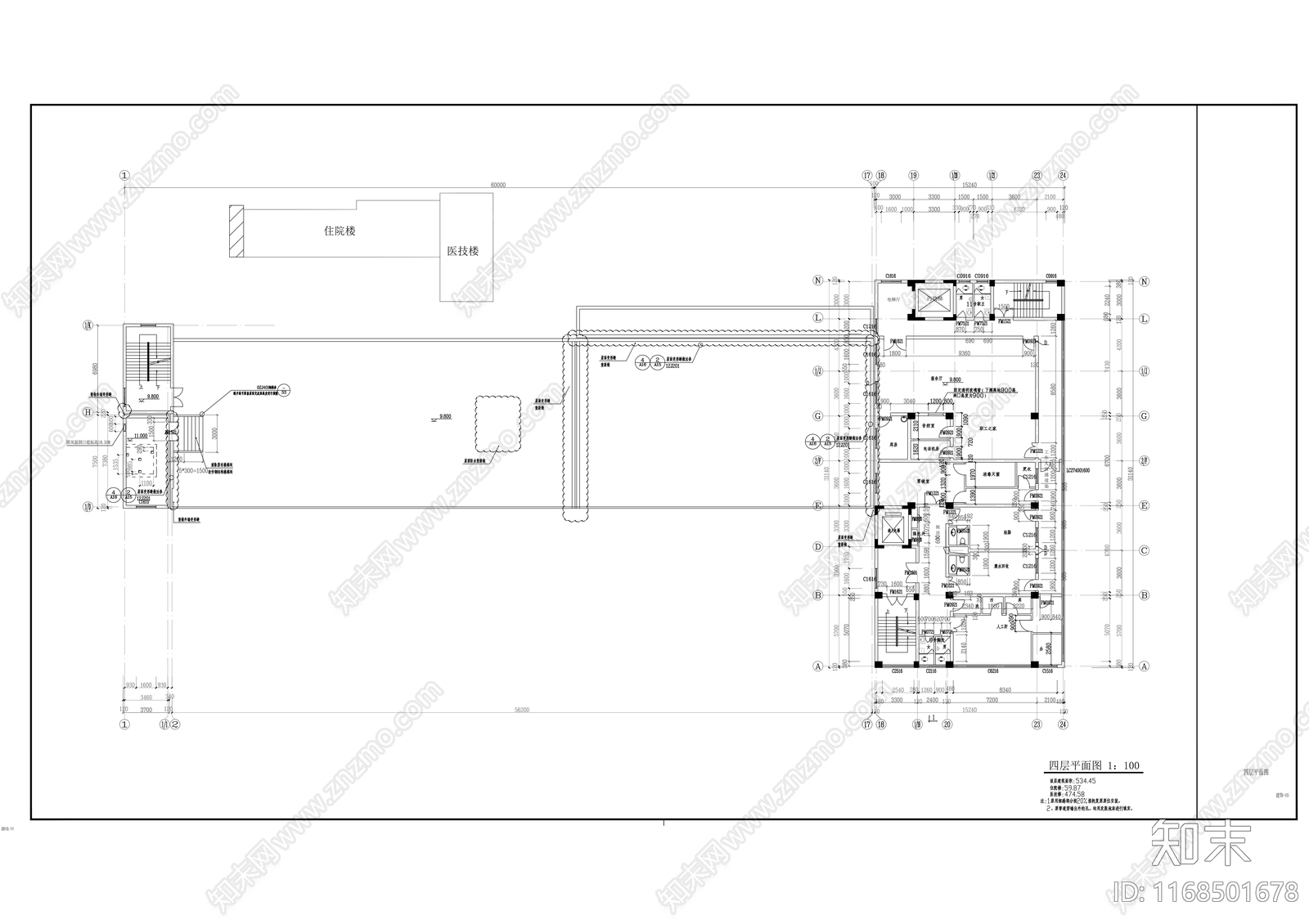 现代医院cad施工图下载【ID:1168501678】