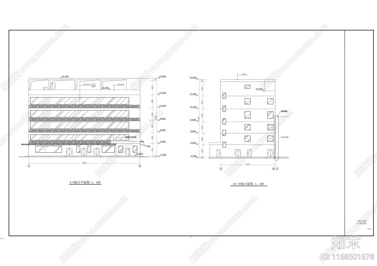 现代医院cad施工图下载【ID:1168501678】