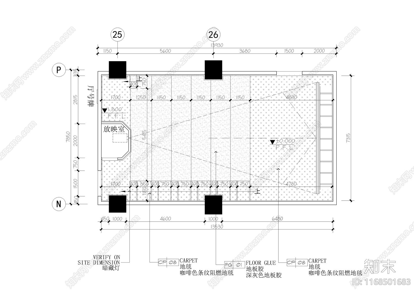 现代电影院cad施工图下载【ID:1168501683】