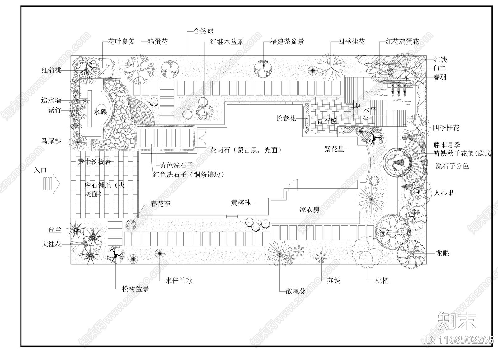 景观平面图cad施工图下载【ID:1168502265】