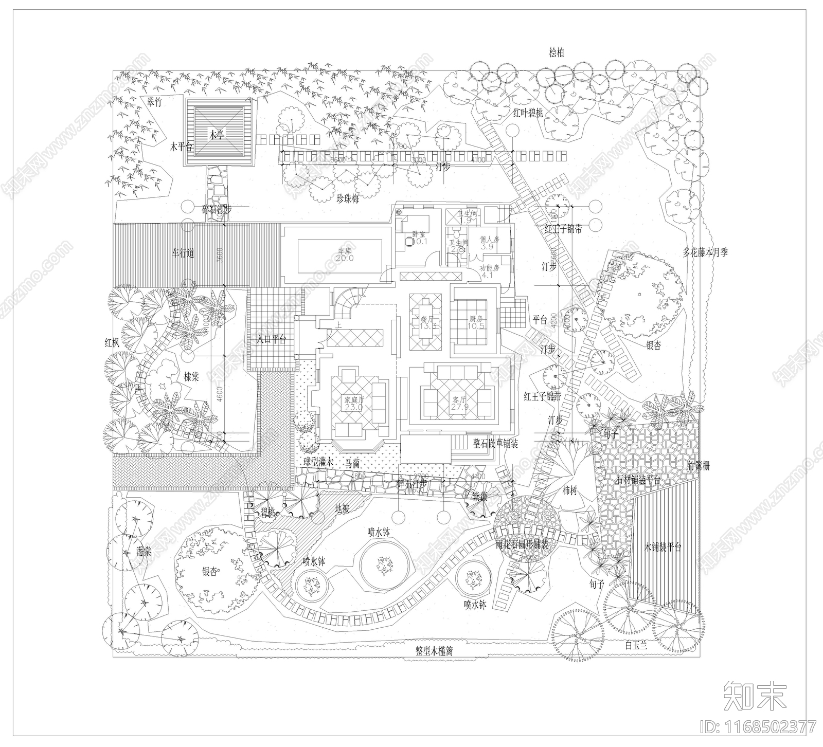 景观平面图cad施工图下载【ID:1168502377】