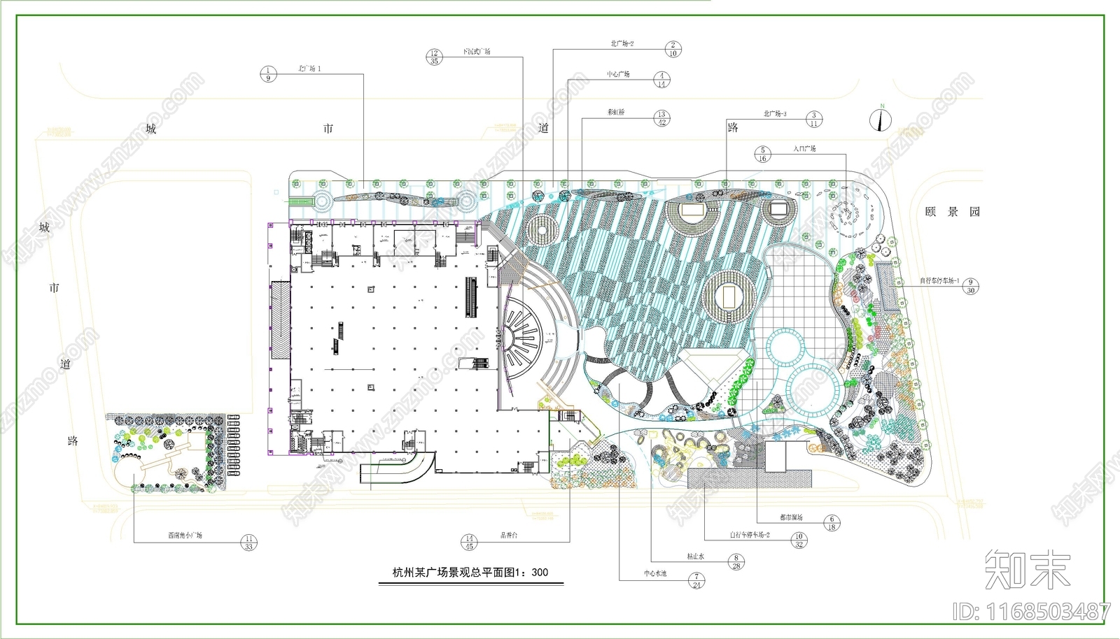 景观平面图cad施工图下载【ID:1168503487】