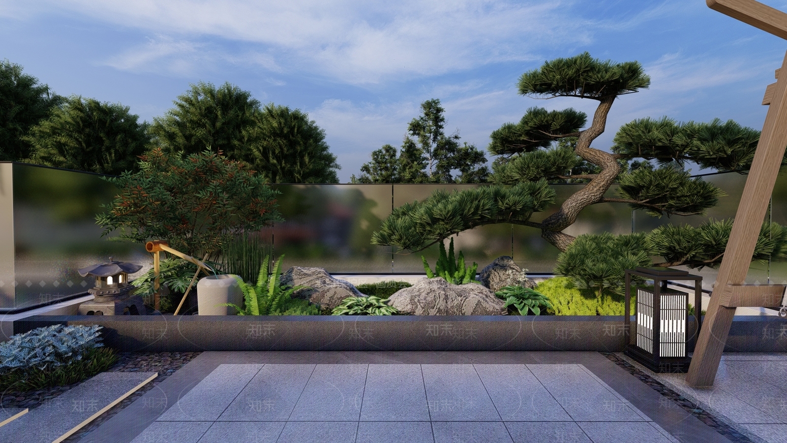 中式屋顶花园SU模型下载【ID:1168506930】