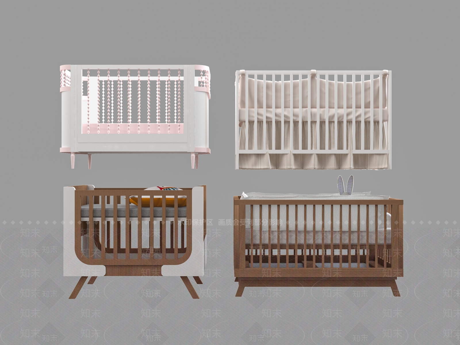 现代婴儿床3D模型下载【ID:1168507083】