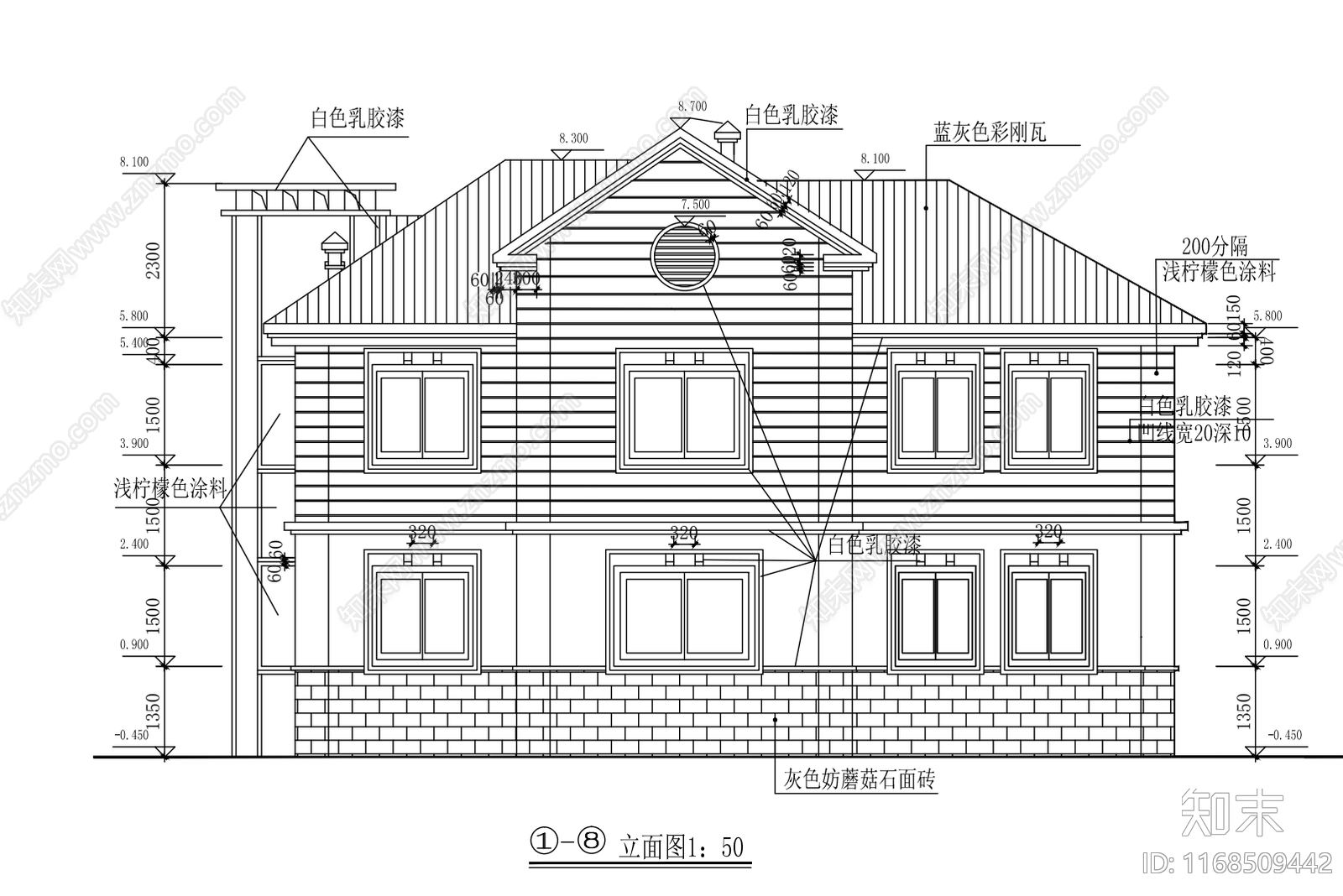 欧式别墅建筑cad施工图下载【ID:1168509442】