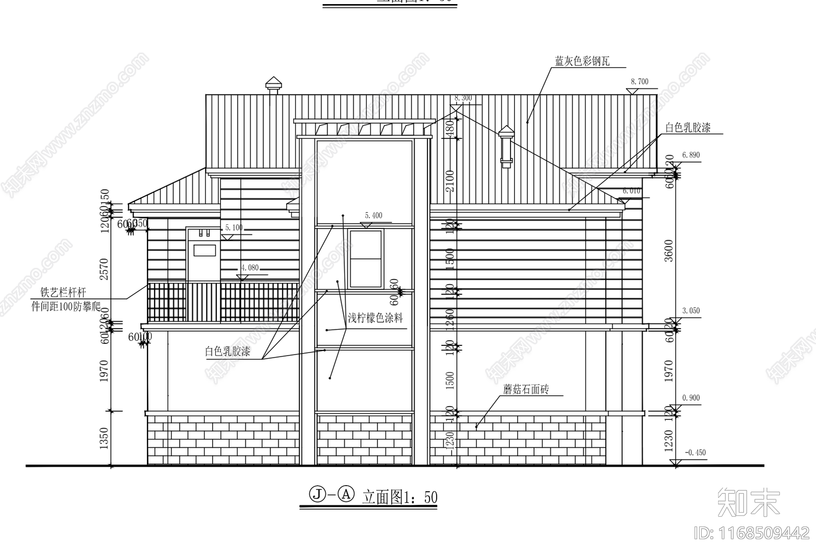 欧式别墅建筑cad施工图下载【ID:1168509442】