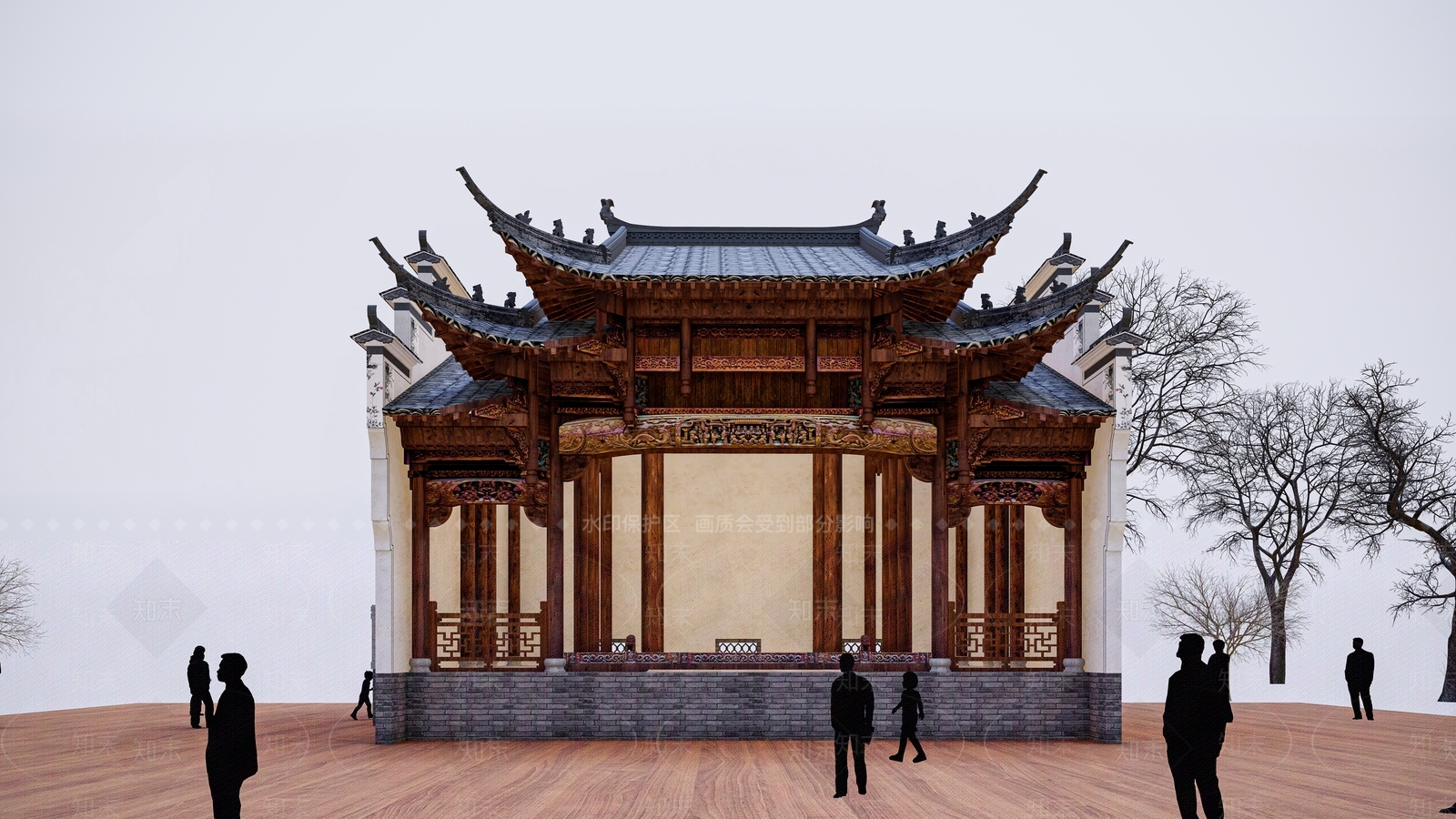 中式古建筑SU模型下载【ID:1168509840】